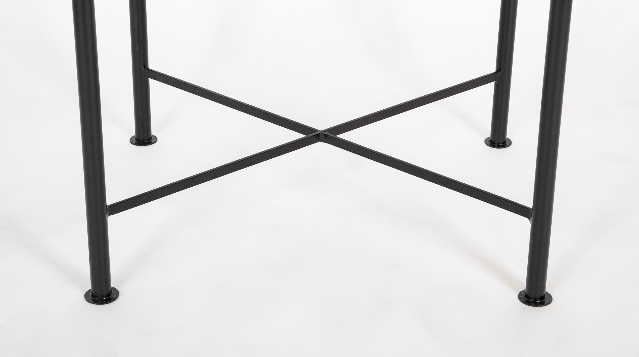 Black Metal Table with Perforated Top in the Manner of Mathieu Mategot