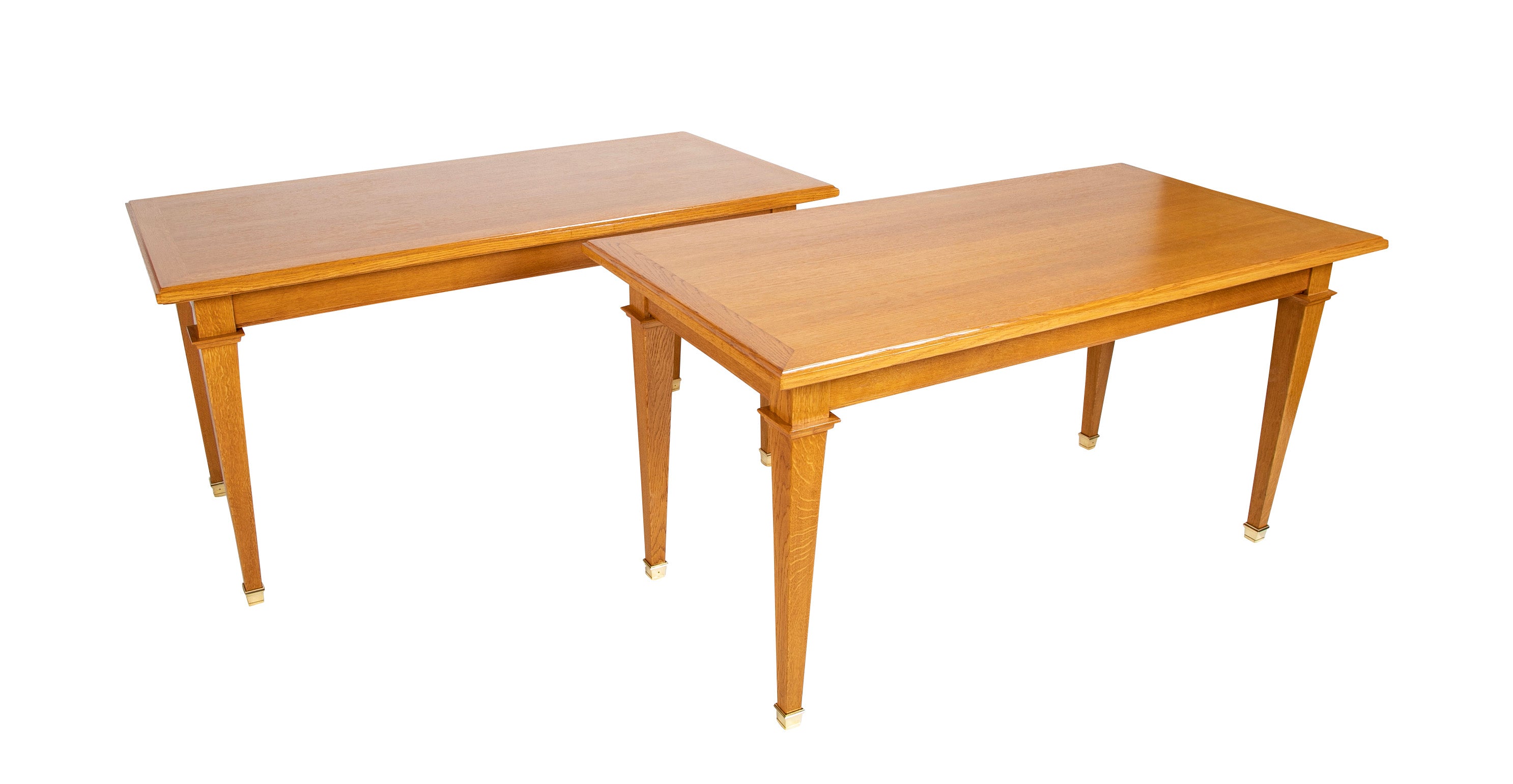 A Pair of Oak Library Tables in the Manner of Jacques Adnet