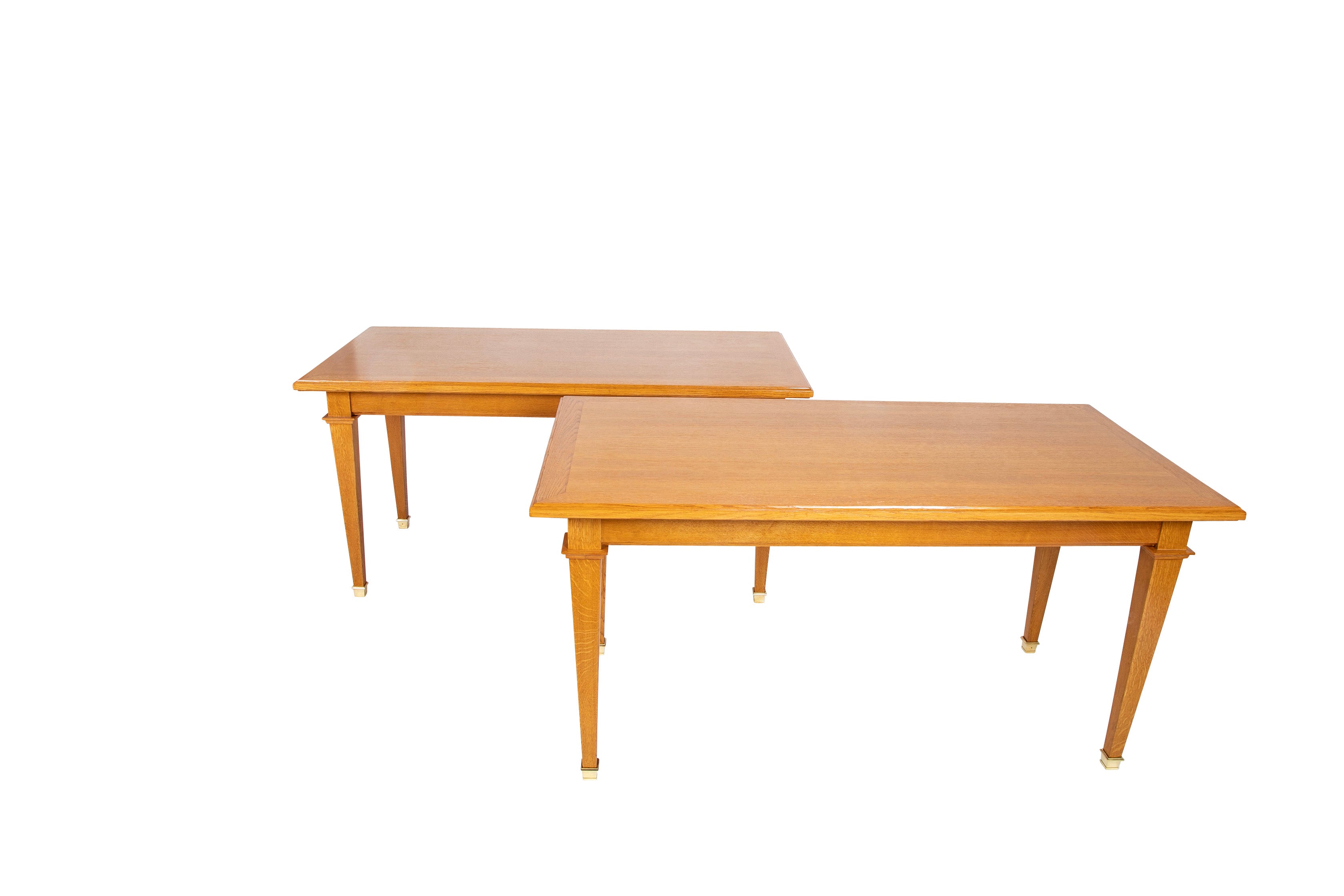 A Pair of Oak Library Tables in the Manner of Jacques Adnet