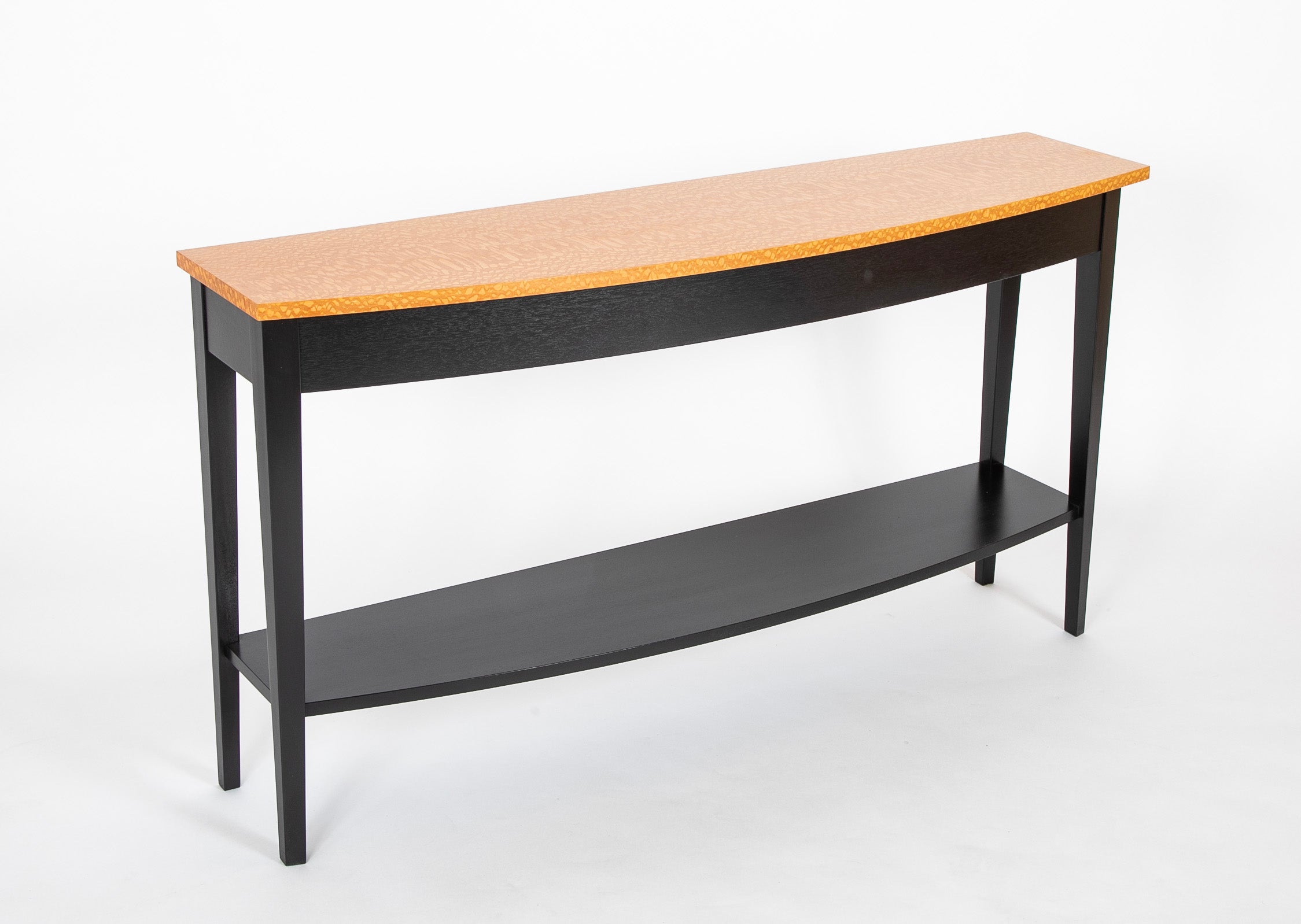 Studio Bench Made Console Table with Lacewood Veneer Top