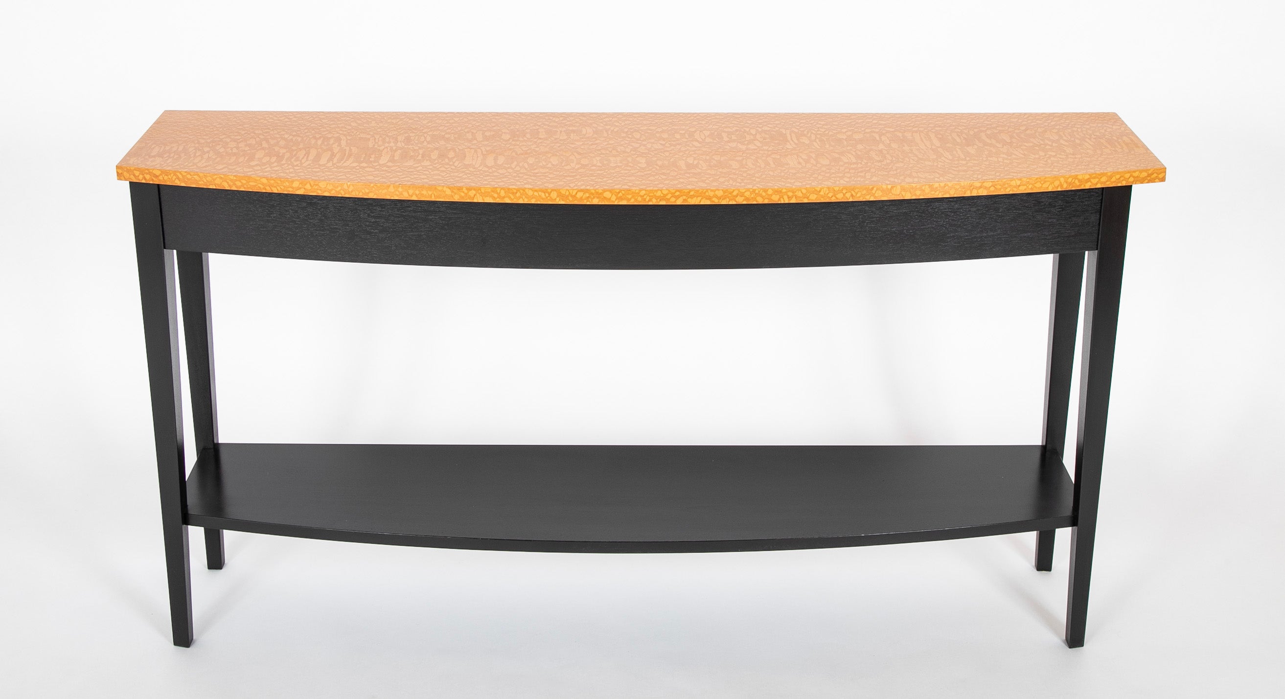 Studio Bench Made Console Table with Lacewood Veneer Top