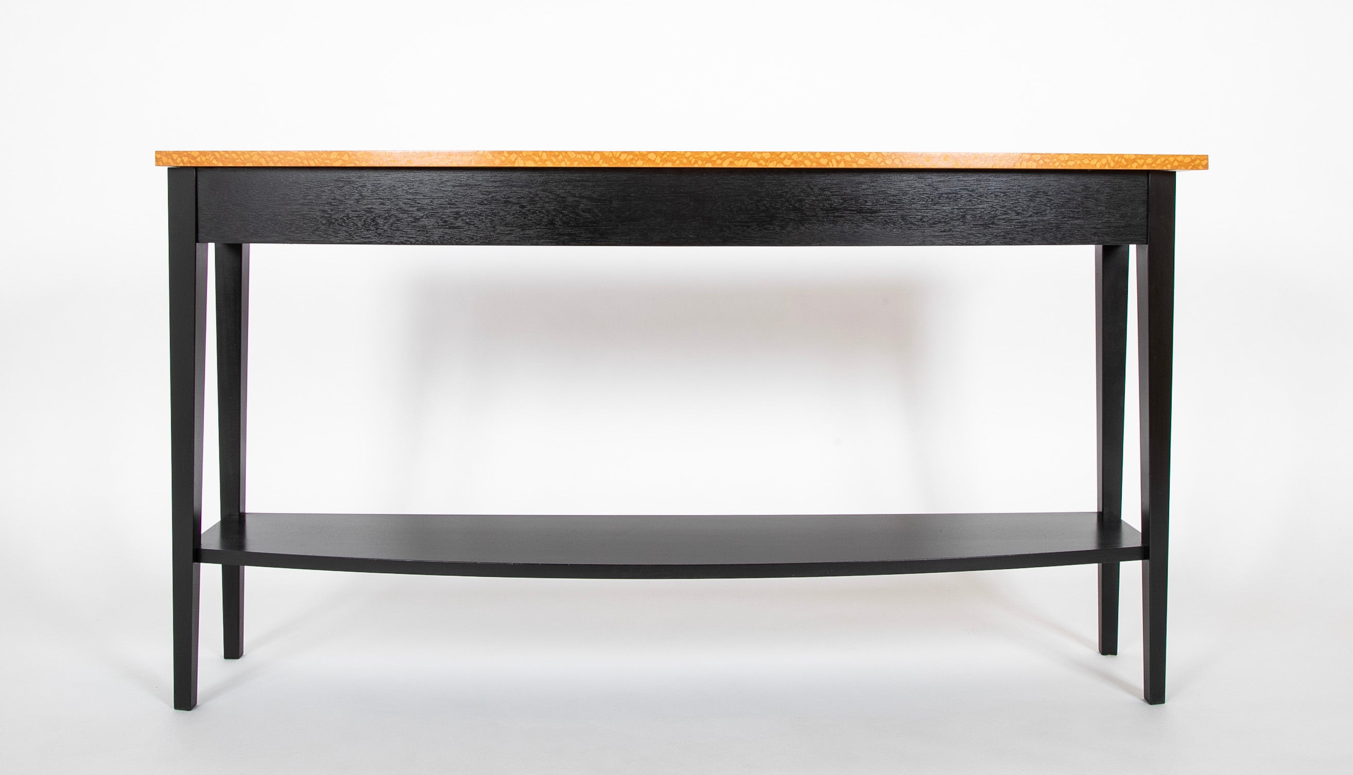 Studio Bench Made Console Table with Lacewood Veneer Top
