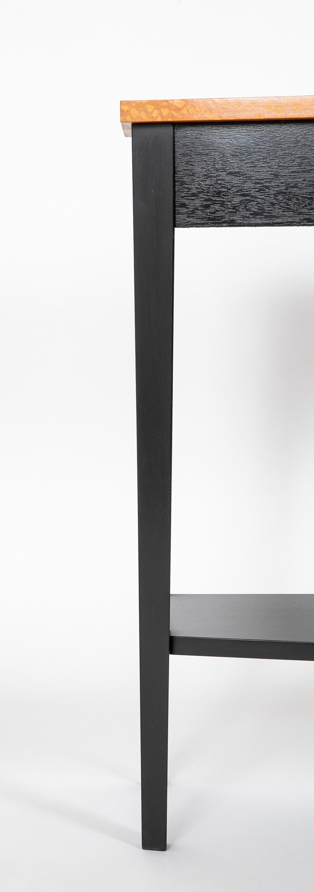 Studio Bench Made Console Table with Lacewood Veneer Top
