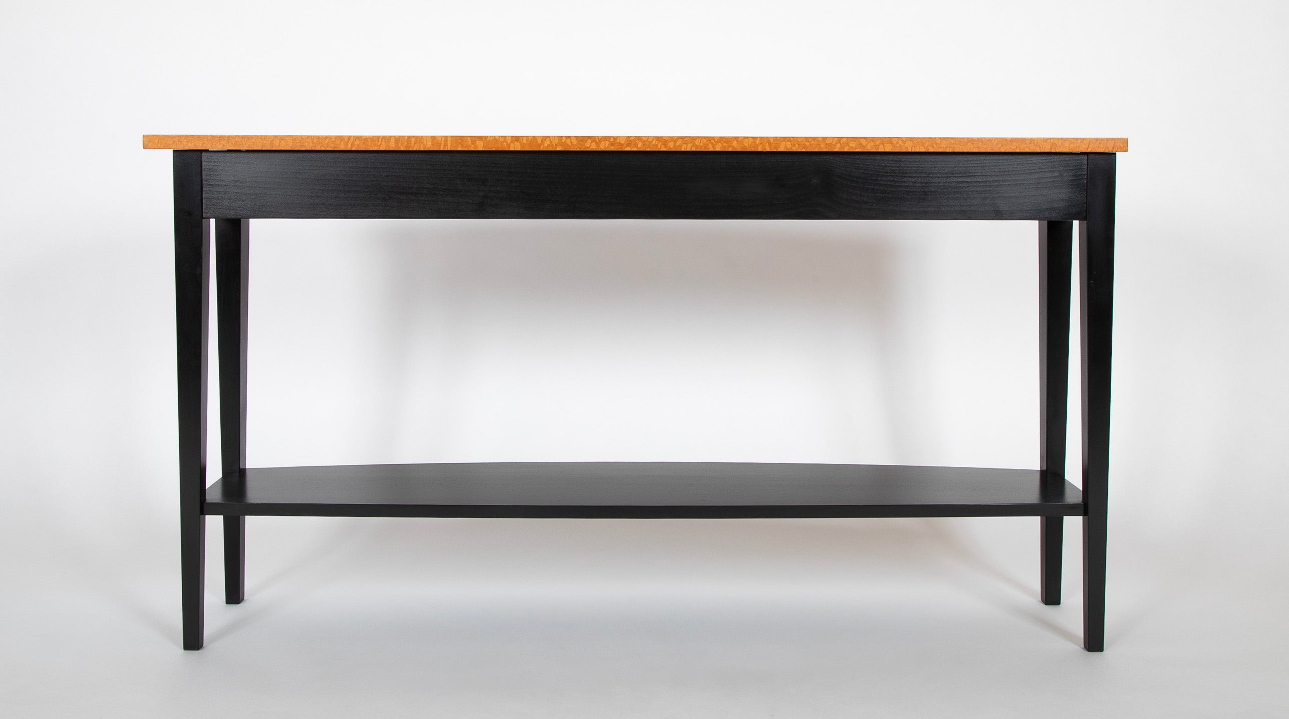 Studio Bench Made Console Table with Lacewood Veneer Top