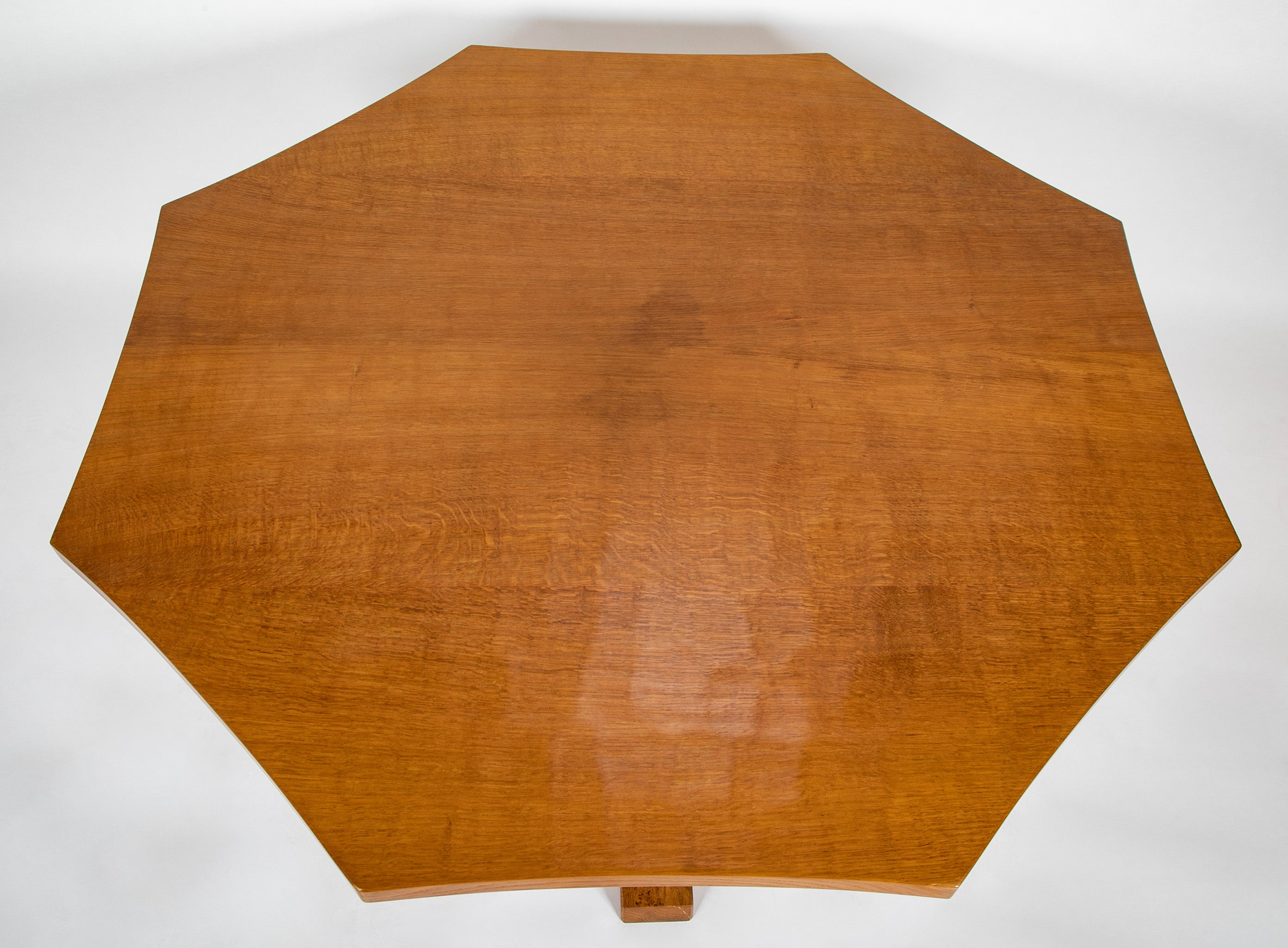 Octagonal Arts & Crafts Oak Center Table by Robert "Mouseman" Thompson