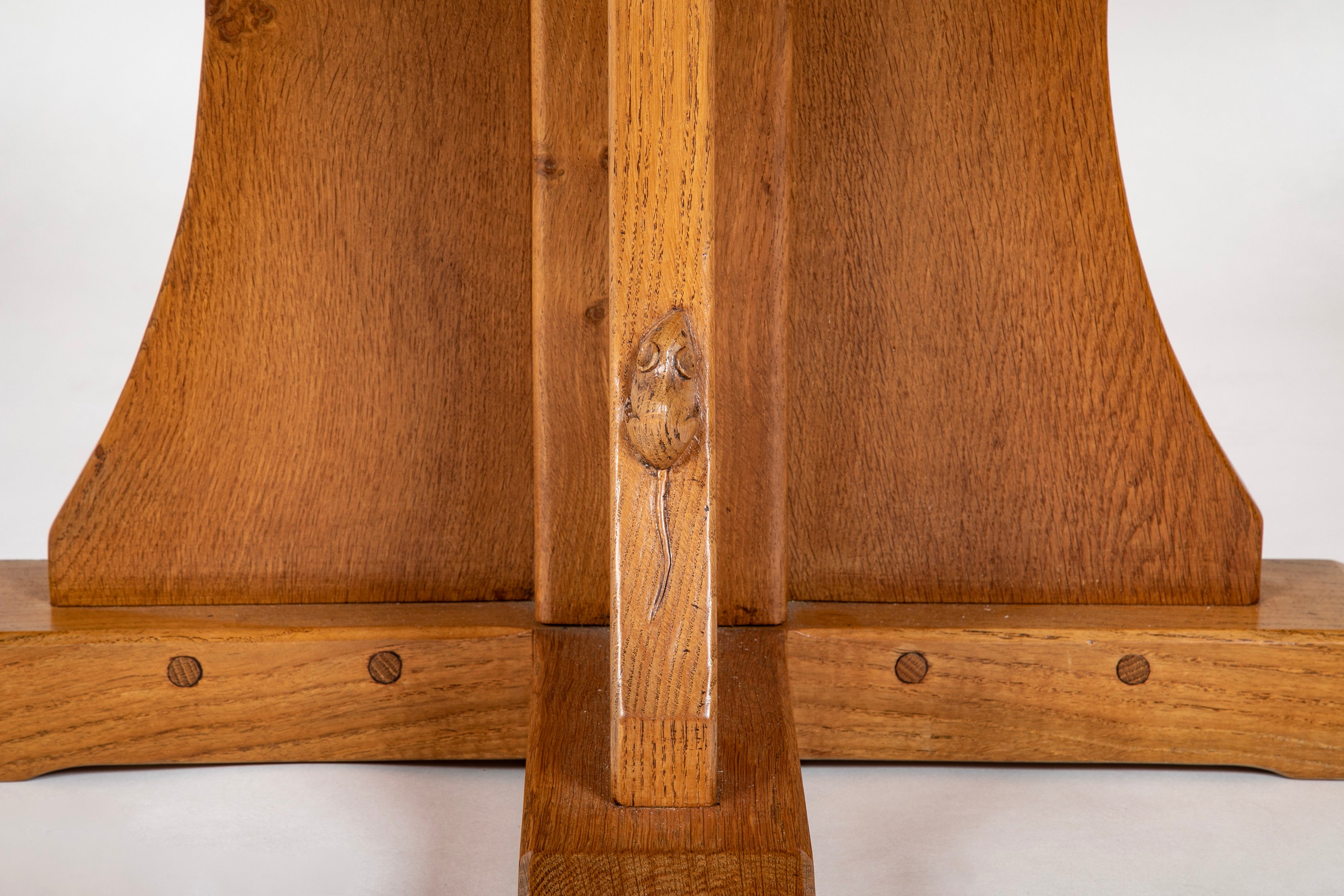 Octagonal Arts & Crafts Oak Center Table by Robert "Mouseman" Thompson