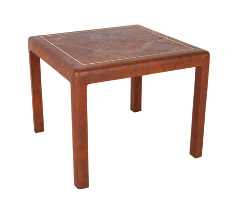 Karl Springer Games Table in Ostrich Embossed Leather