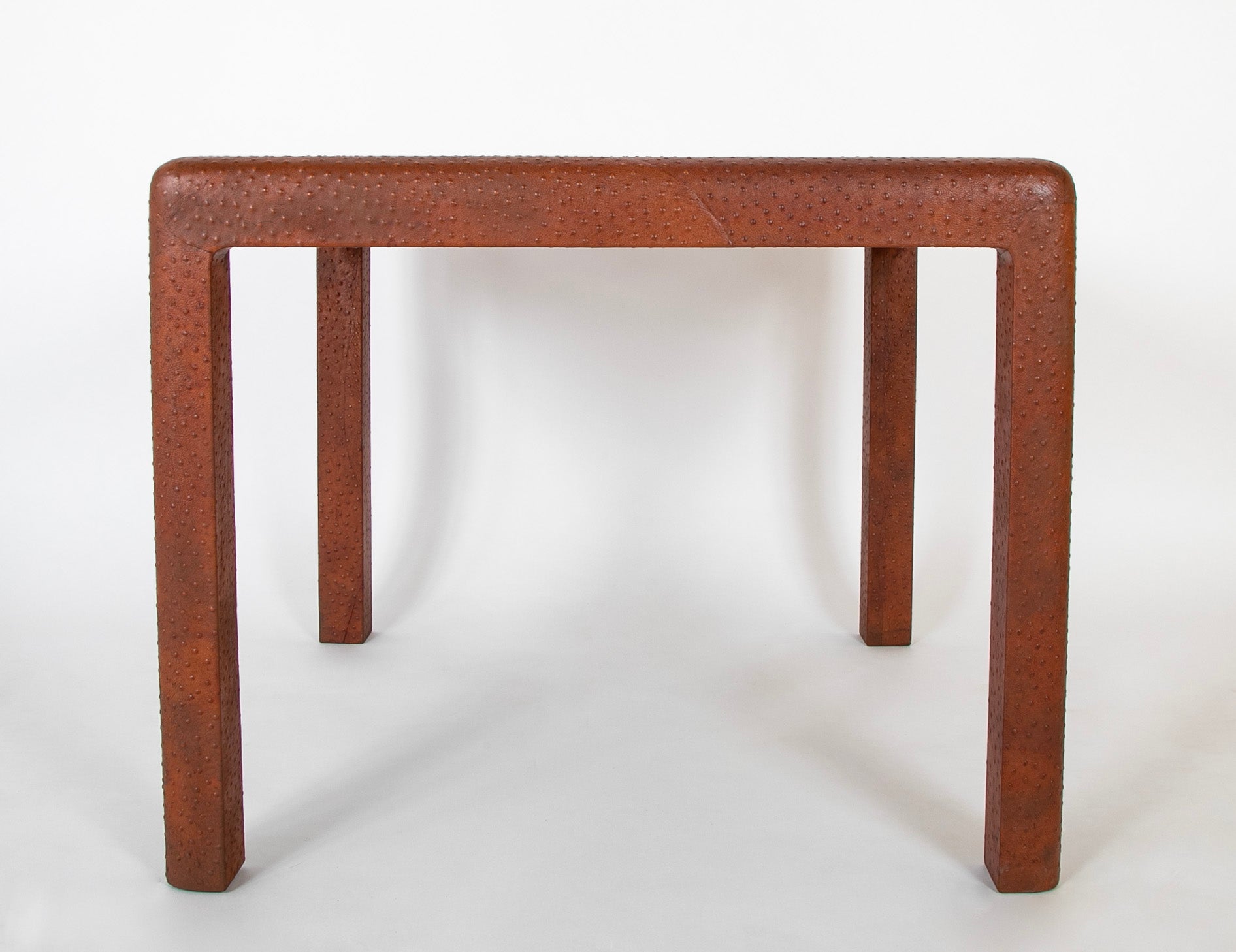 Karl Springer Games Table in Ostrich Embossed Leather