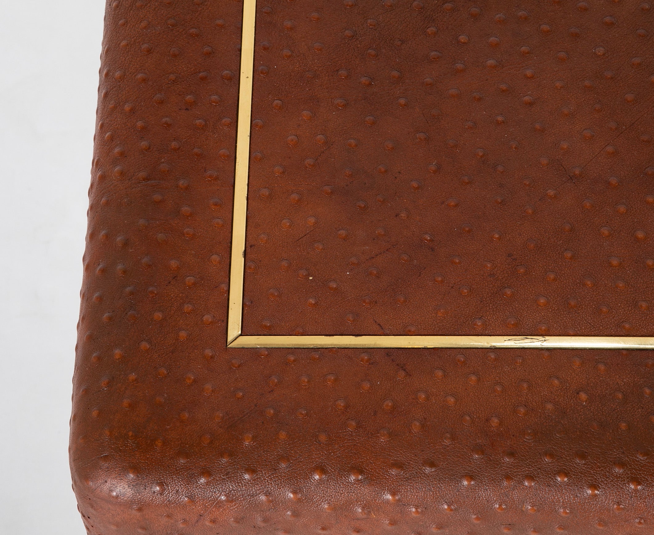Karl Springer Games Table in Ostrich Embossed Leather