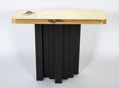 Willy Daro Console with Gilded Brass Top & Black Lacquer Metal Base