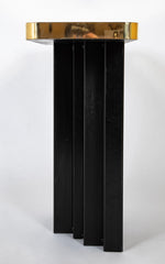 Willy Daro Console with Gilded Brass Top & Black Lacquer Metal Base