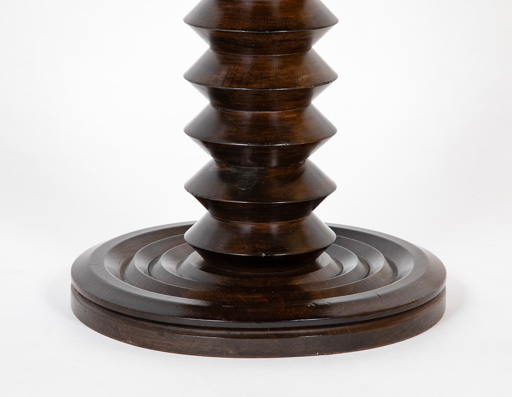 Charles Dudouyt Early 20th Century Turned Wood Side Table