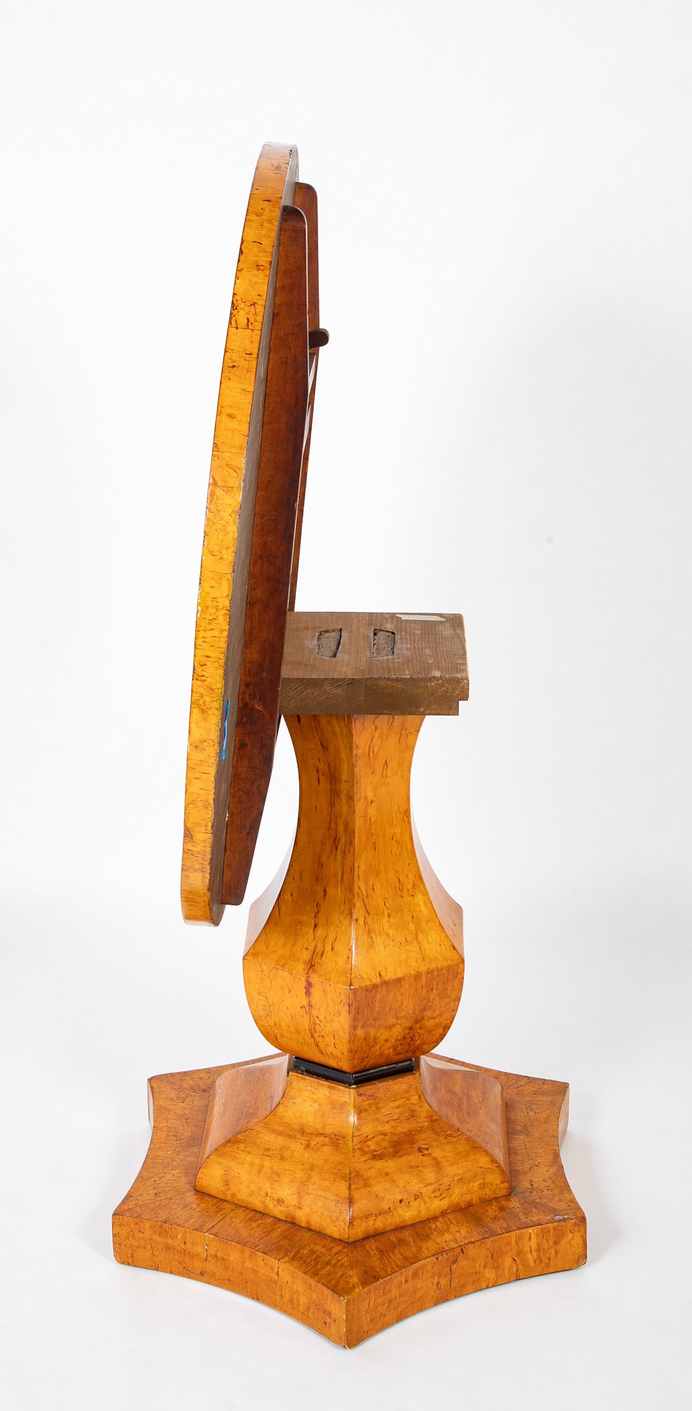 19th Century Northern European Biedermeier Table of Quilted Beech