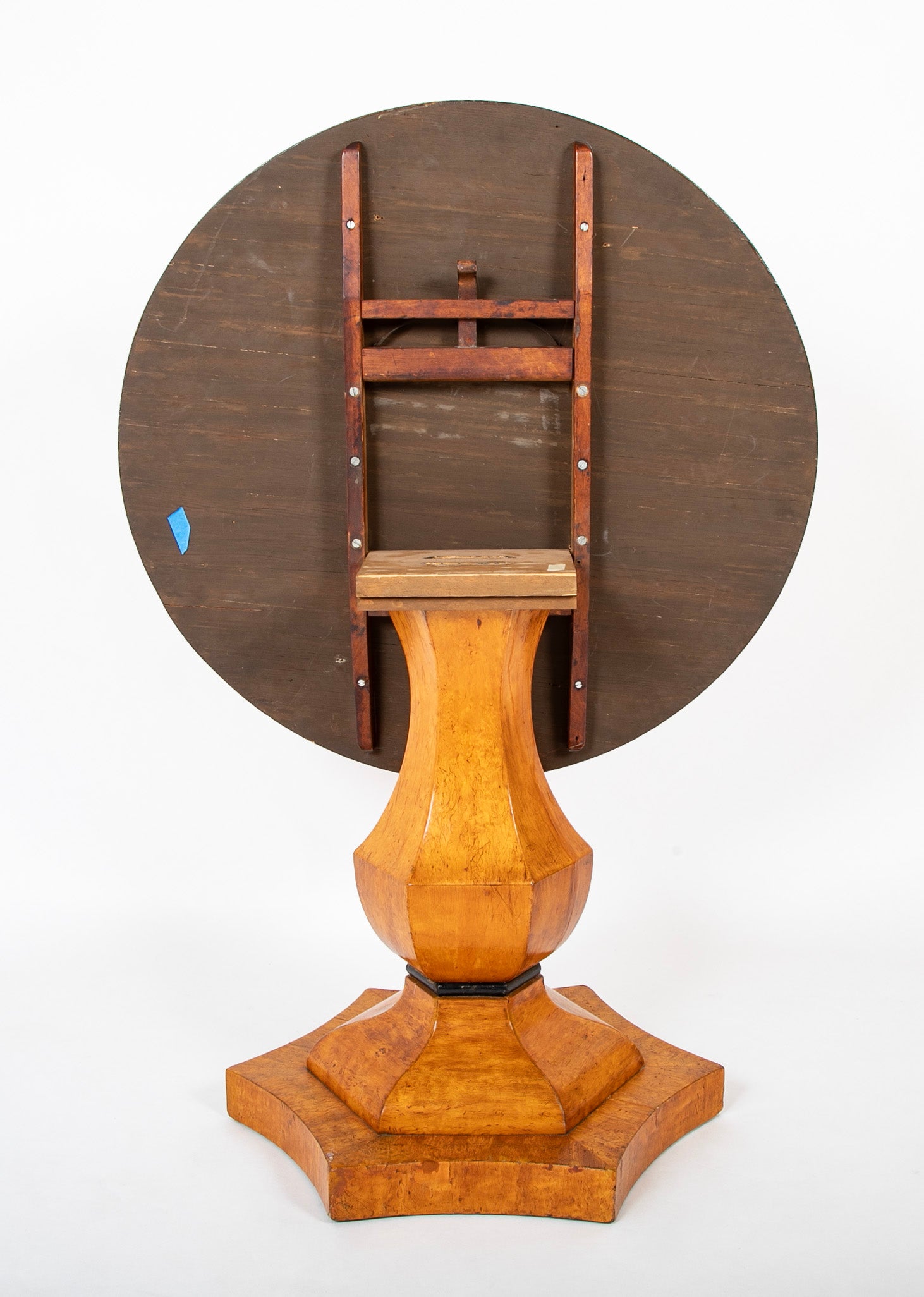 19th Century Northern European Biedermeier Table of Quilted Beech