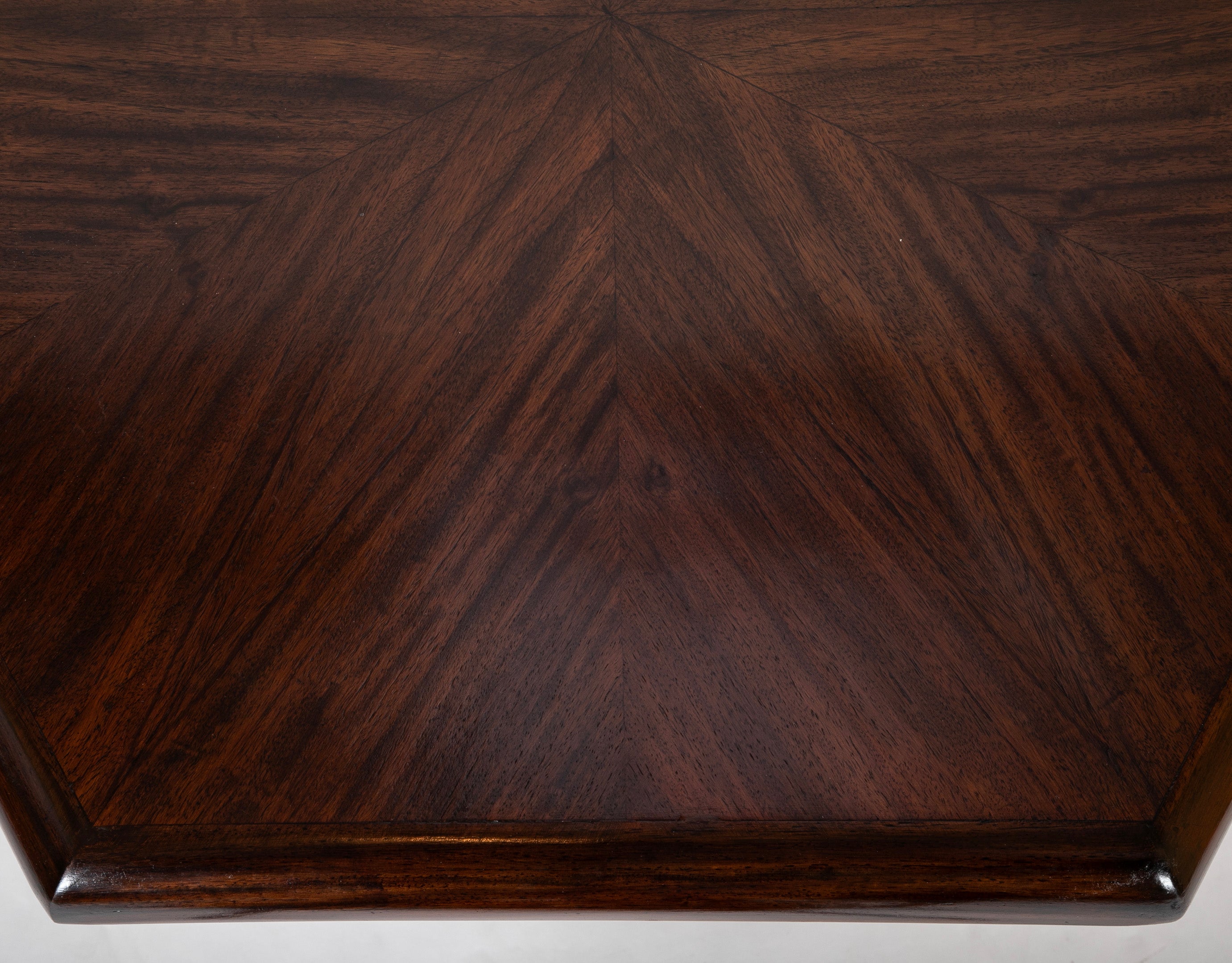 Rene Prou ( 1889 - 1947 ) Hexagonal Walnut Pedestal Table