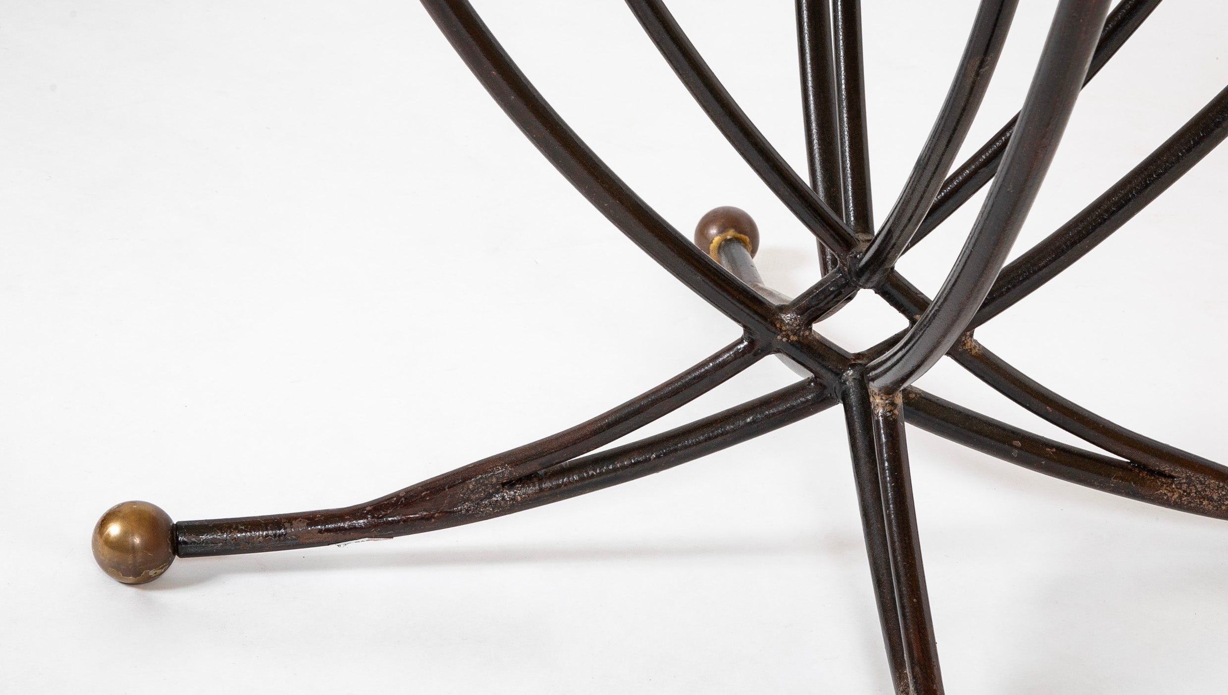 A French Round Marble Top Dining Table on Iron Base