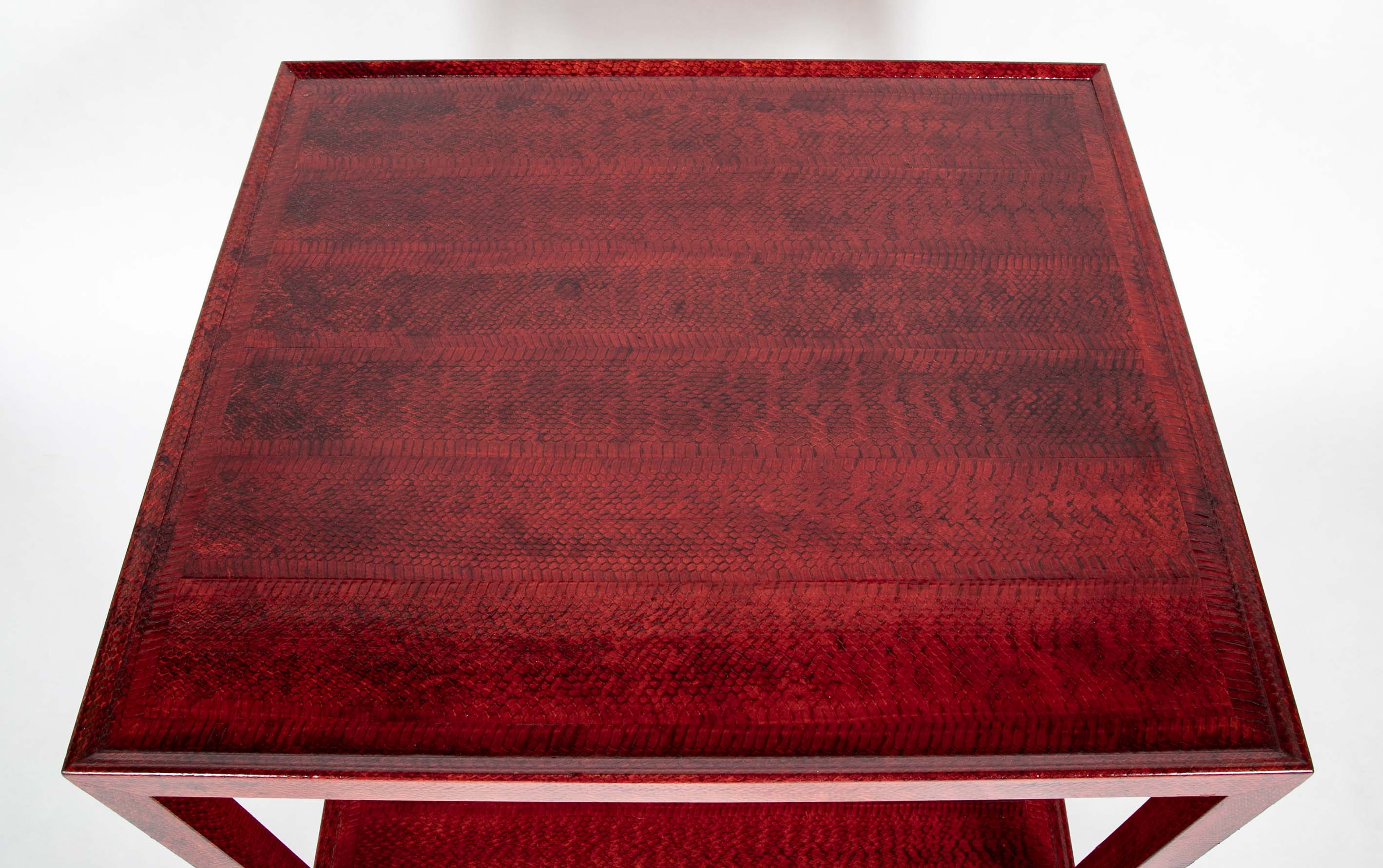 Karl Springer Red & Black Cobra Skin Table