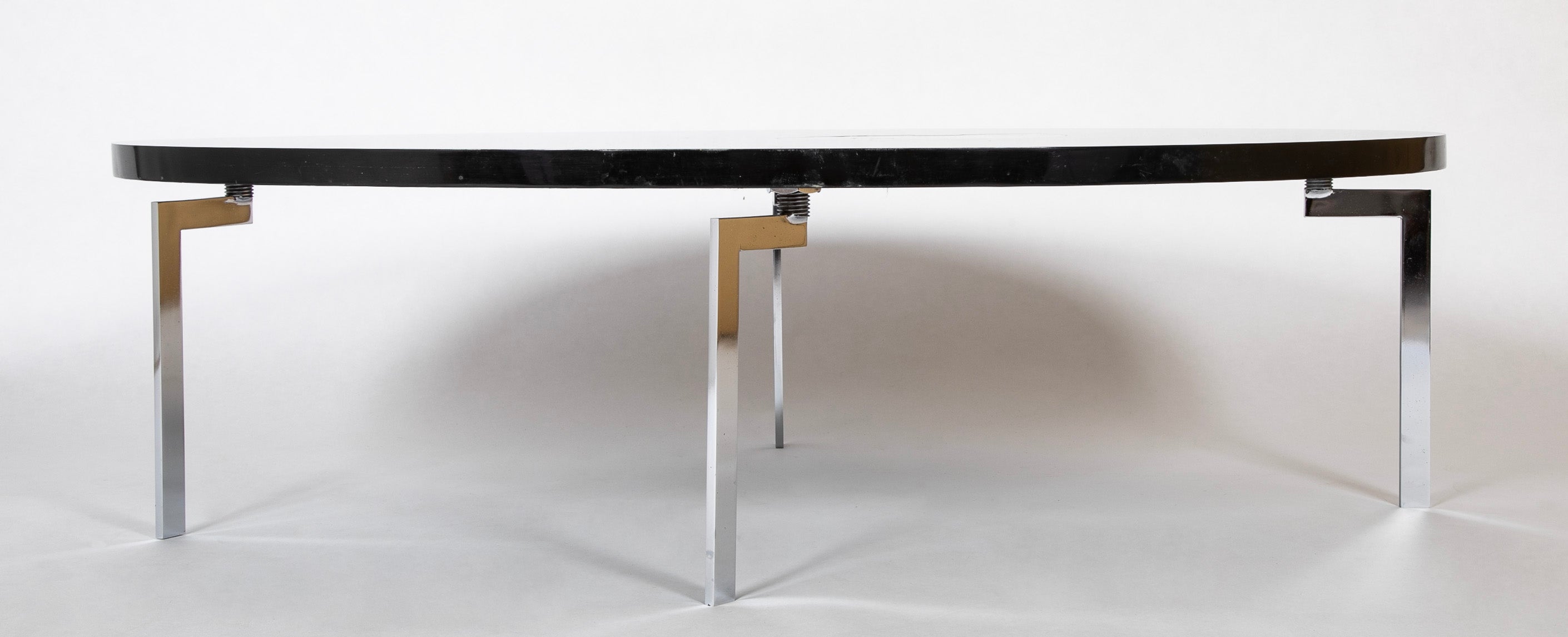 Philippe Barbier Oval Black Resin Coffee Table with Agate Insert