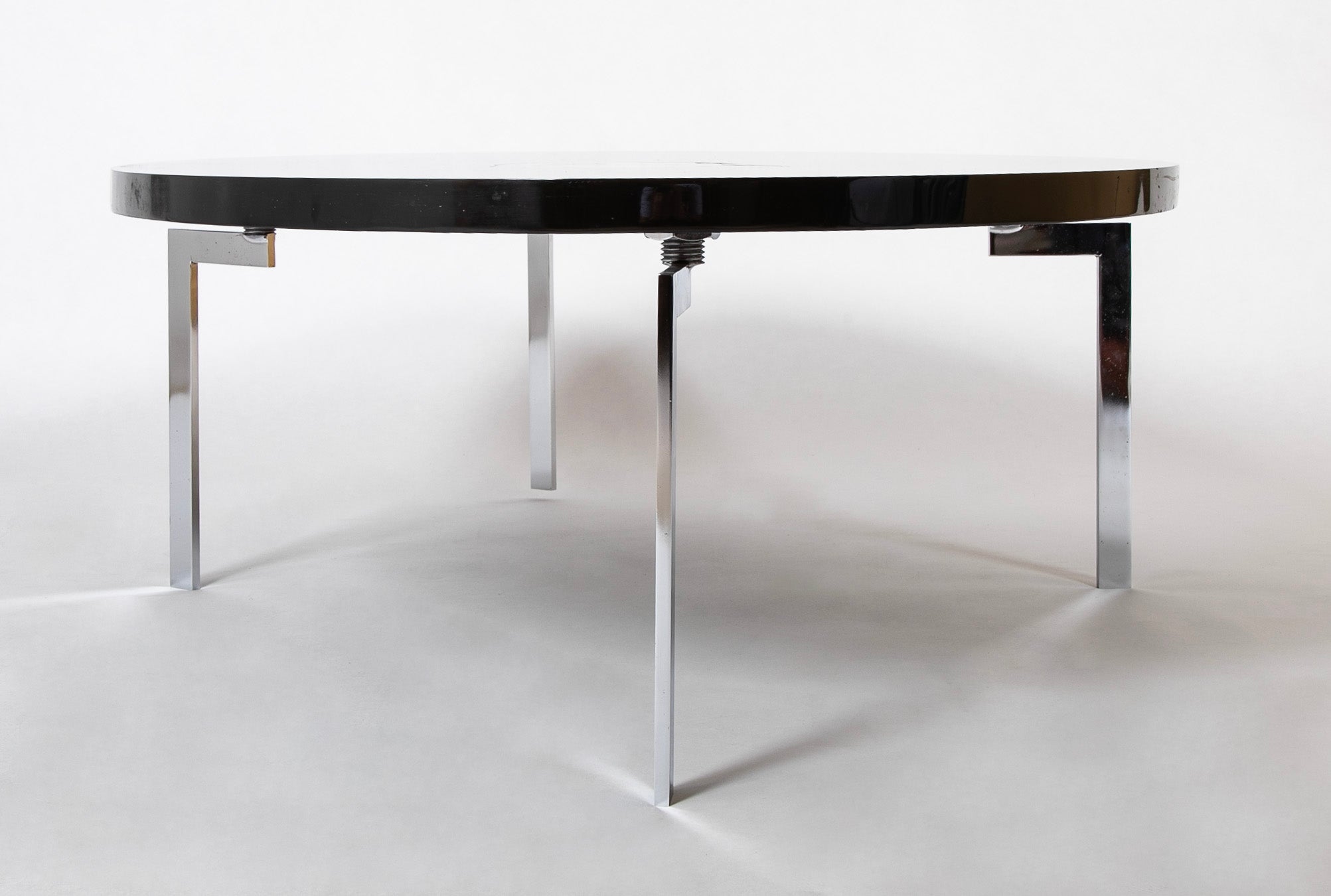 Philippe Barbier Oval Black Resin Coffee Table with Agate Insert
