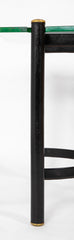 Jacques Adnet Leather Wrapped Dining Table with Glass Top