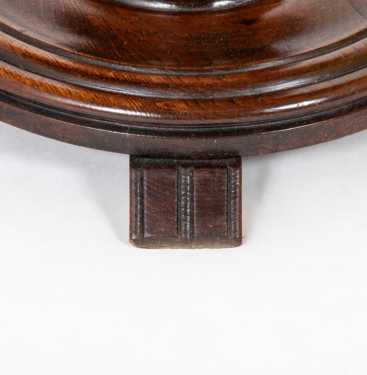 Charles Dudouyt Side Table with Turned Spool Column Pedestal