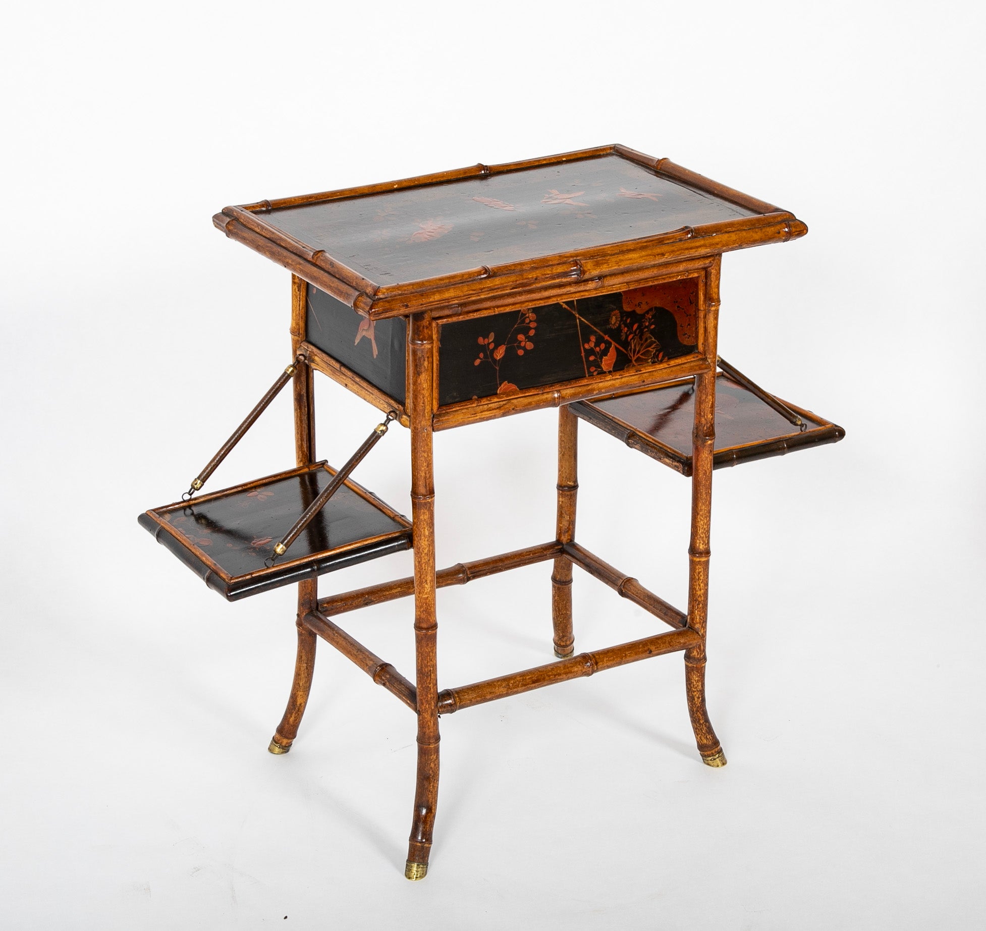 Late 19th Century English Bamboo Folding Sewing Table