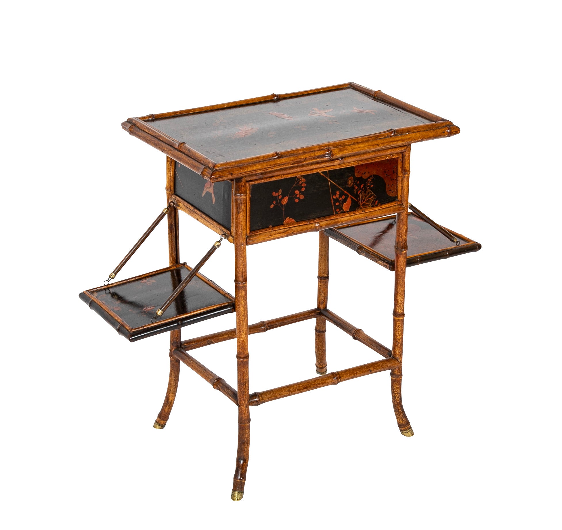 Late 19th Century English Bamboo Folding Sewing Table