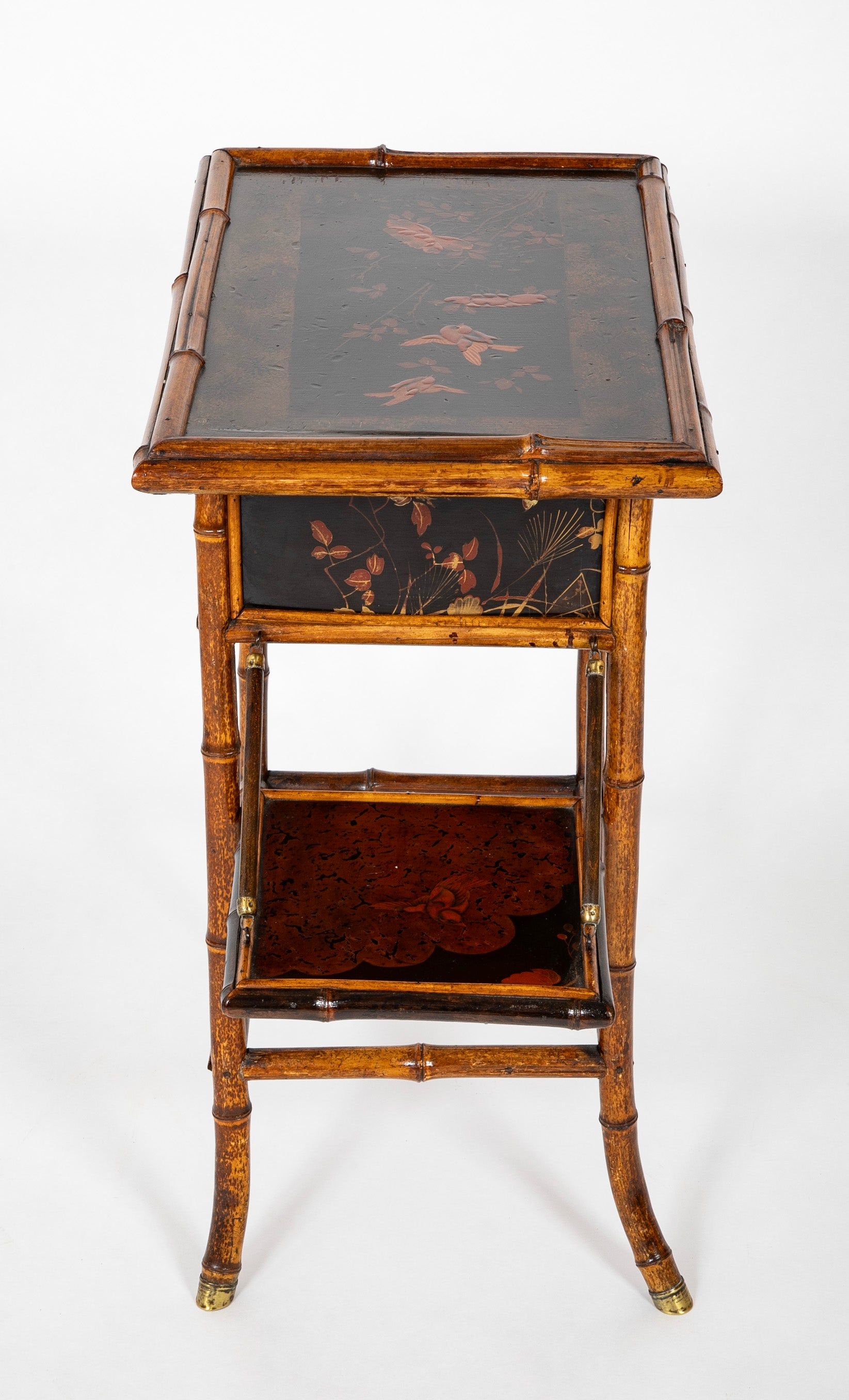 Late 19th Century English Bamboo Folding Sewing Table