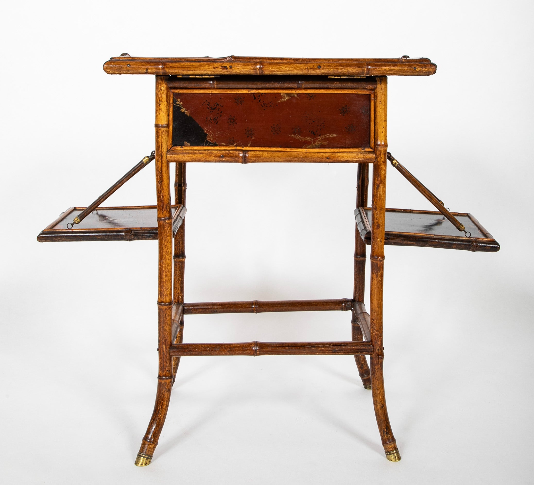 Late 19th Century English Bamboo Folding Sewing Table