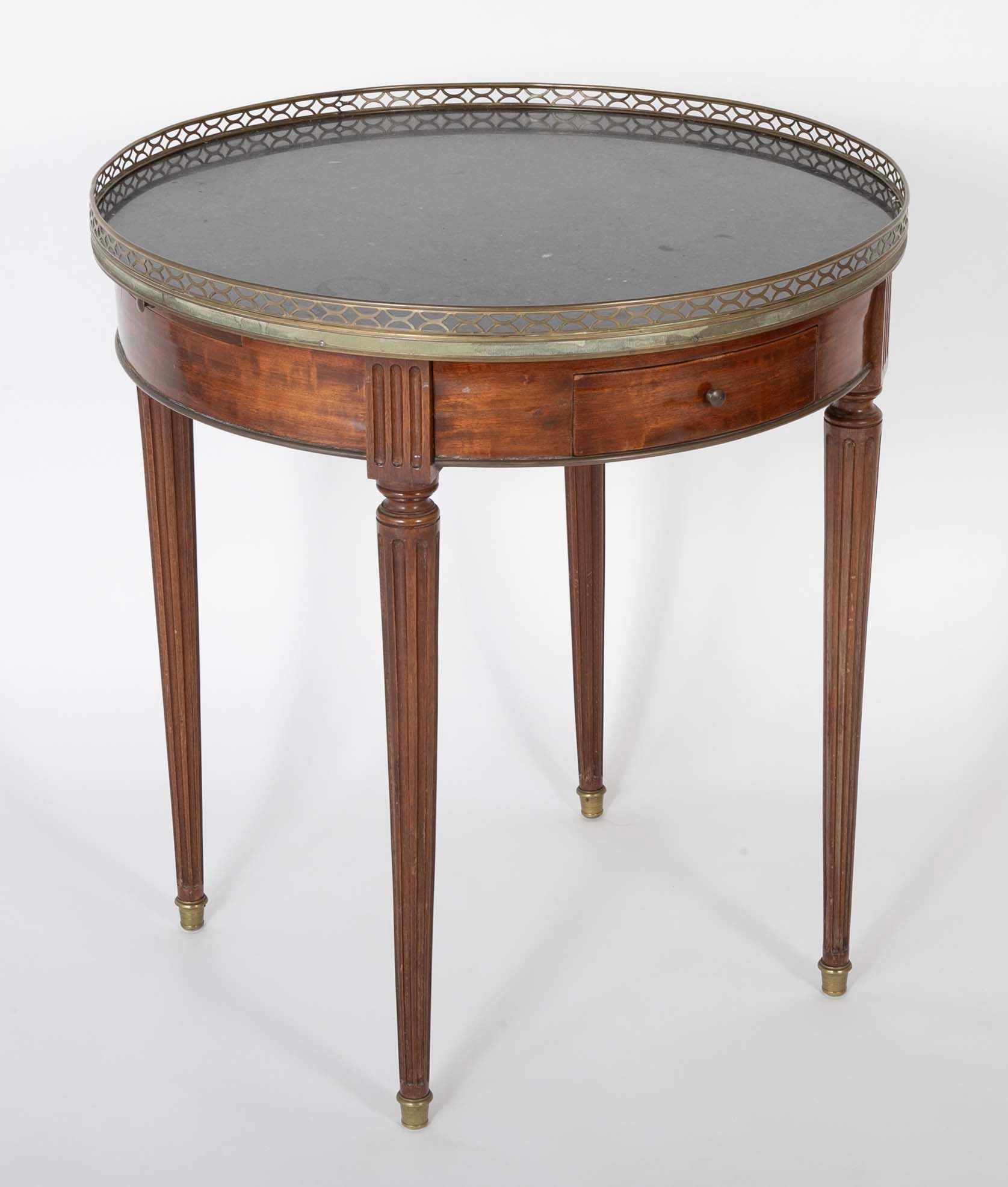 Late 19th Century Baltic Mahogany Marble Top Gueridon Table