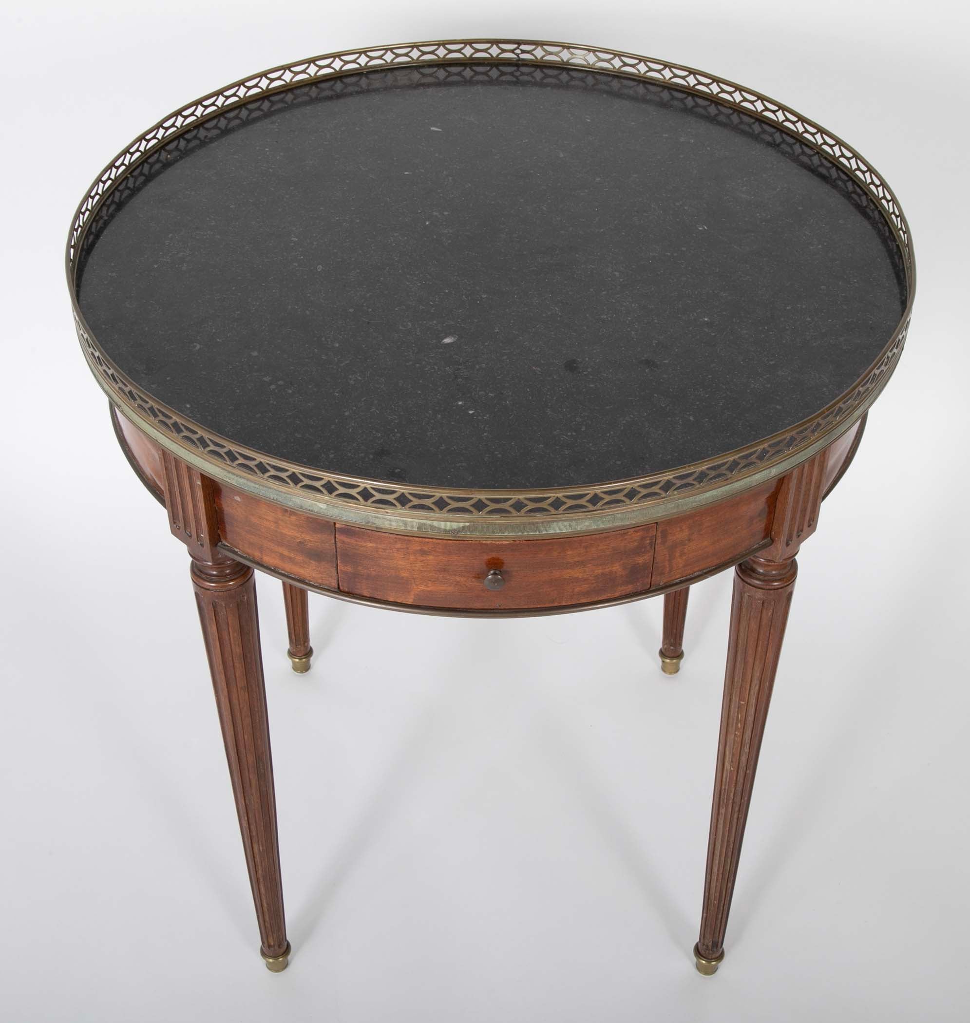Late 19th Century Baltic Mahogany Marble Top Gueridon Table