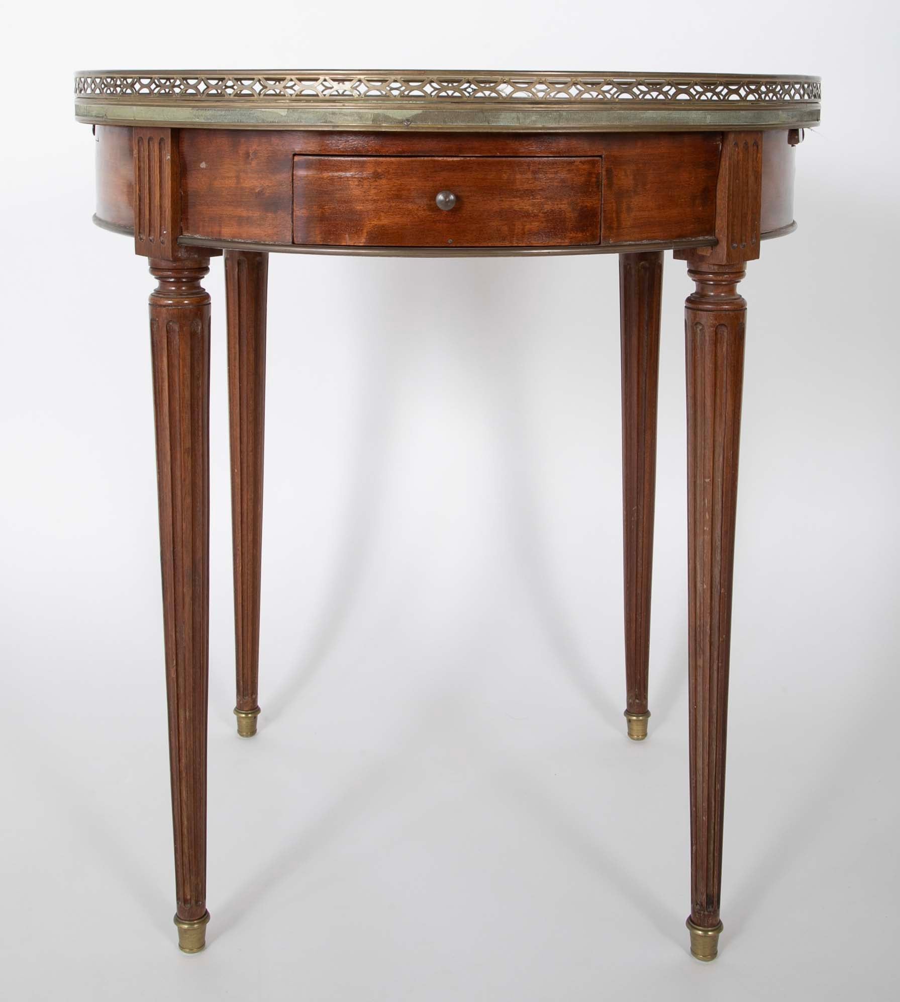 Late 19th Century Baltic Mahogany Marble Top Gueridon Table