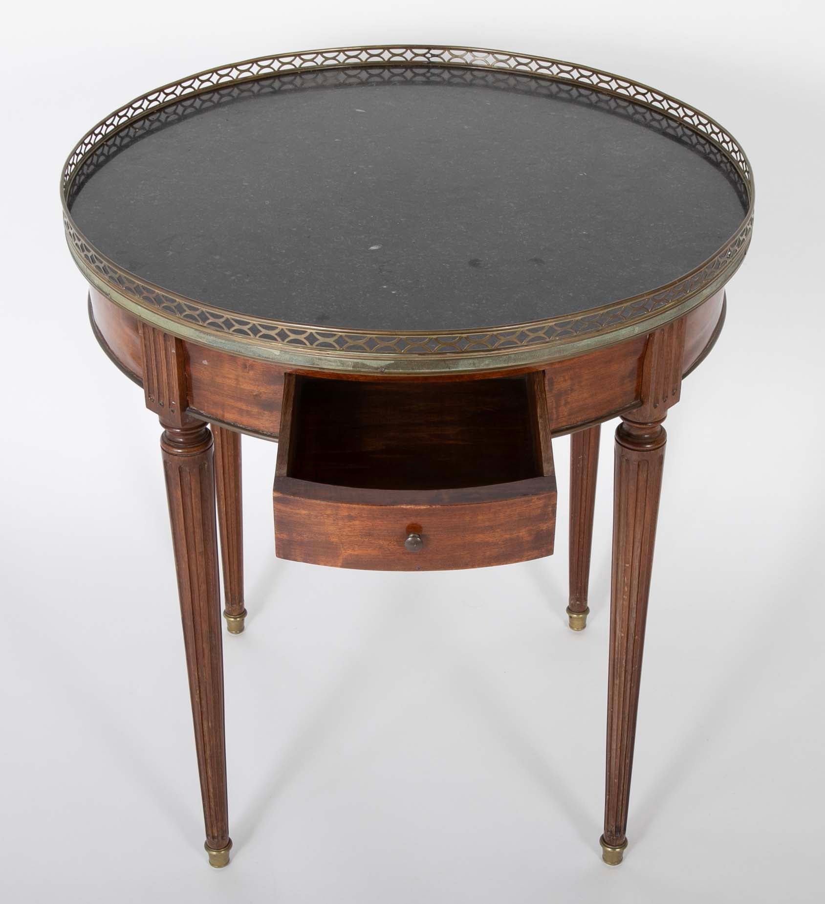 Late 19th Century Baltic Mahogany Marble Top Gueridon Table