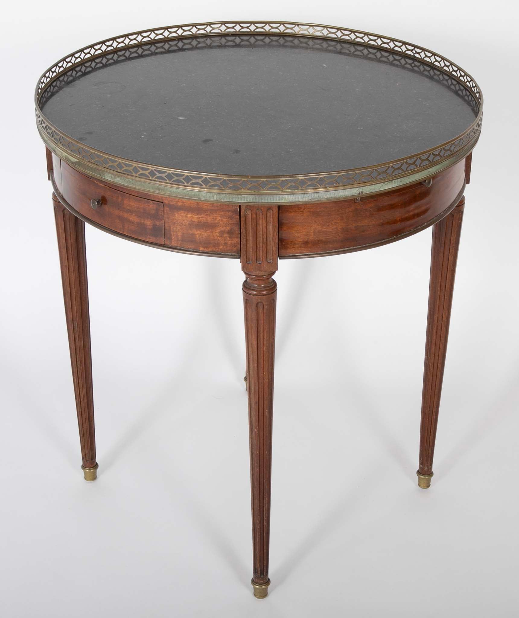 Late 19th Century Baltic Mahogany Marble Top Gueridon Table