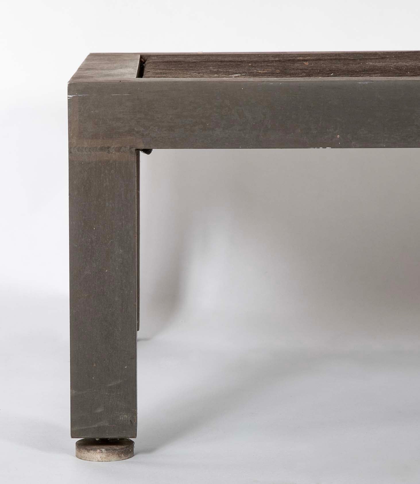 Patinated Aluminum and Slate Coffee Table by Joseph Grusczak