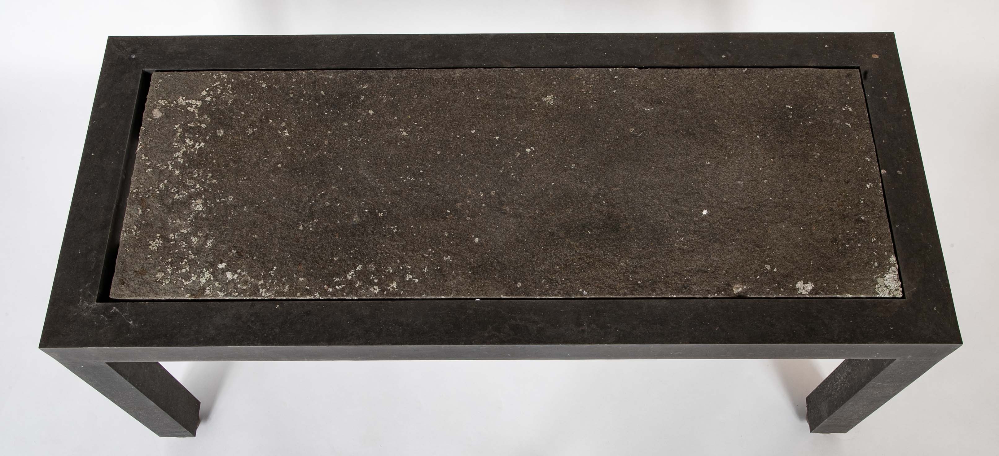 A Patinated Aluminum and Slate Top Table by Joseph Grusczak