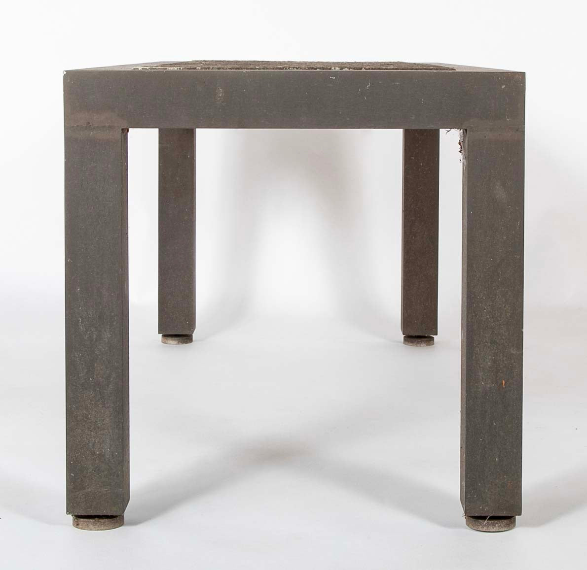 A Patinated Aluminum and Slate Top Table by Joseph Grusczak