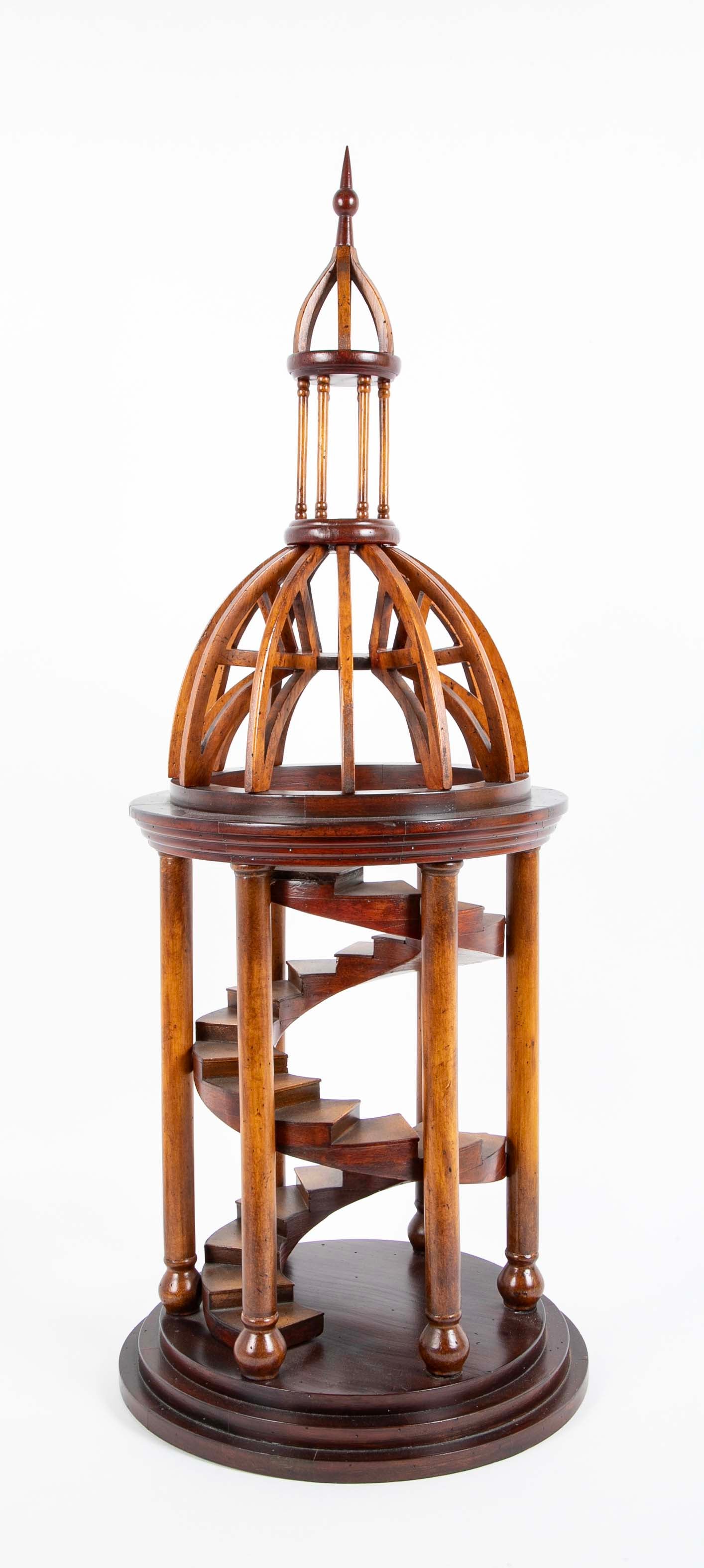 Pine Architectural Model of a Temple