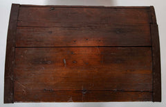 19th Century Metal Bound Red Painted Elm Chest