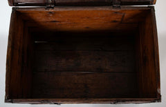 19th Century Metal Bound Red Painted Elm Chest