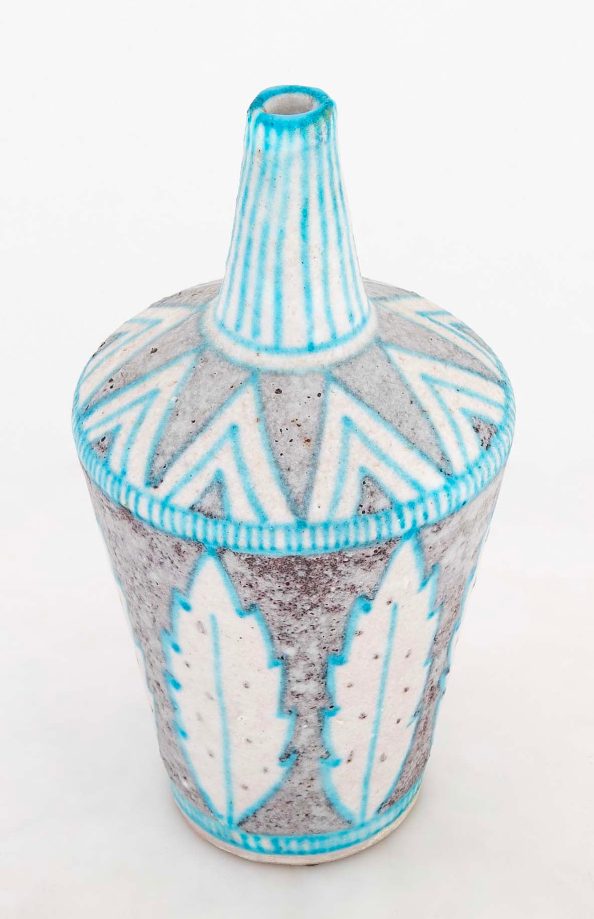 Mid-Century Glazed Italian Stoneware Vase by C.A.S Vietri