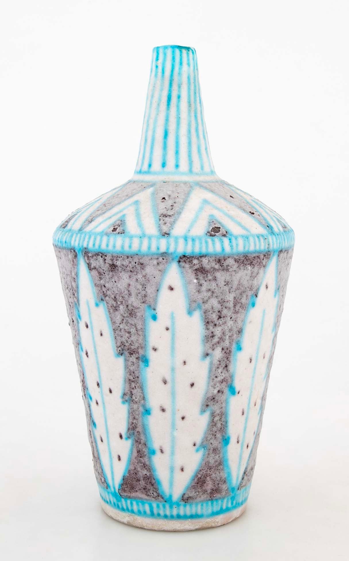 Mid-Century Glazed Italian Stoneware Vase by C.A.S Vietri