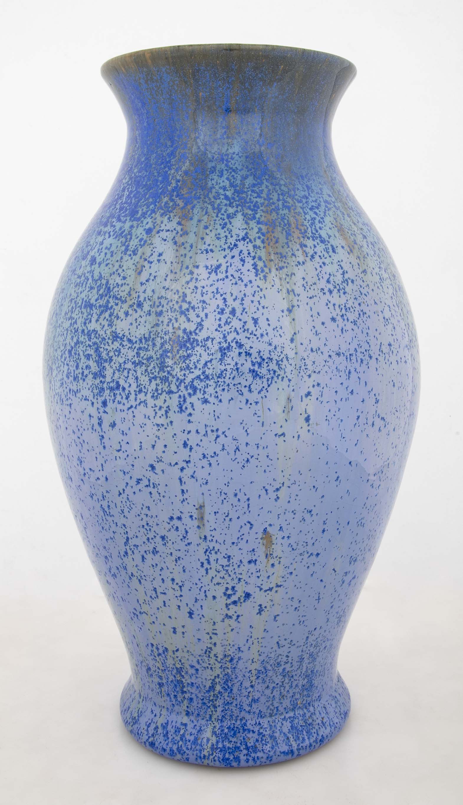 Large Baluster Form Fulper Pottery Blue Crystalline Vase