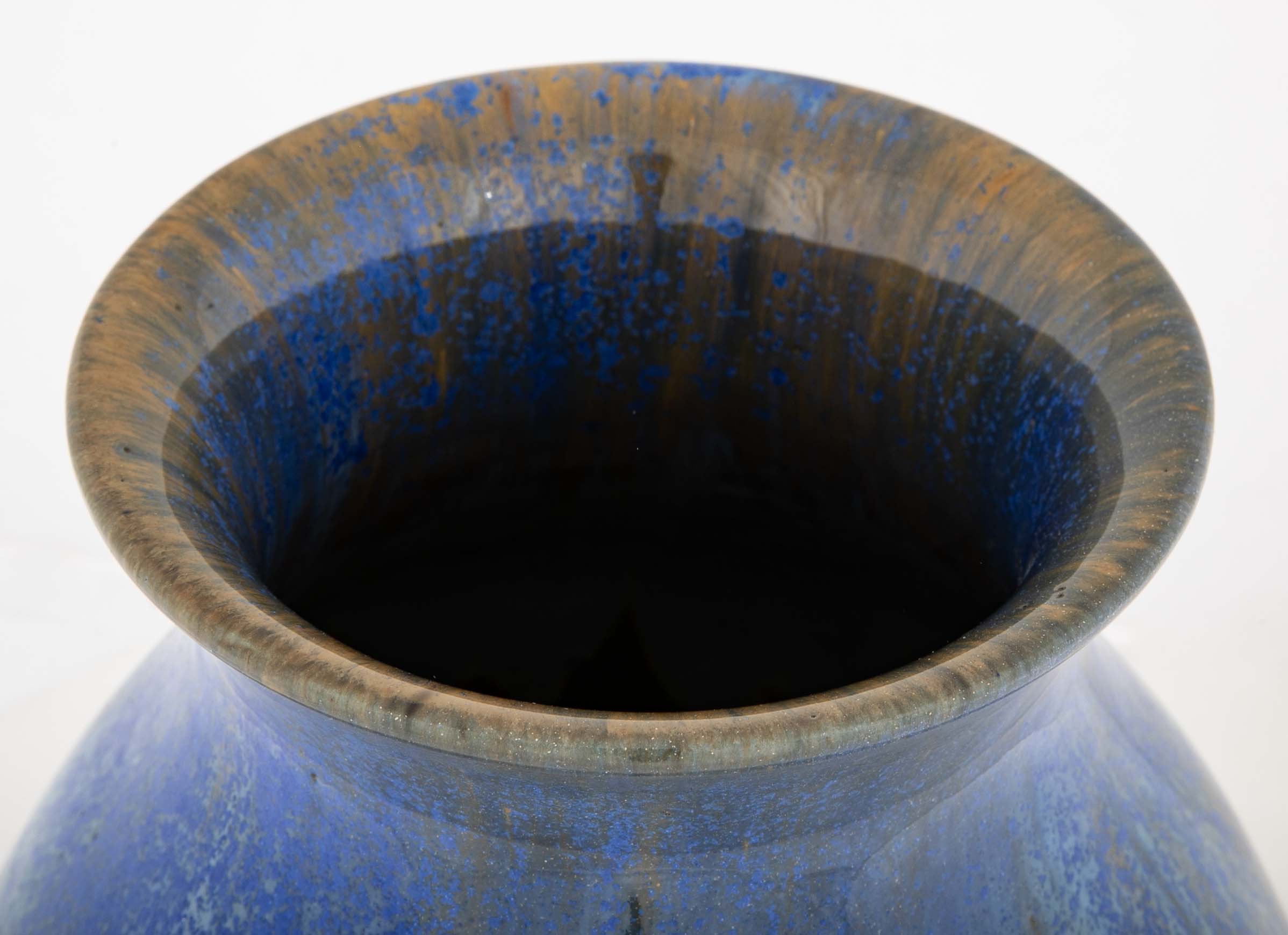 Large Baluster Form Fulper Pottery Blue Crystalline Vase