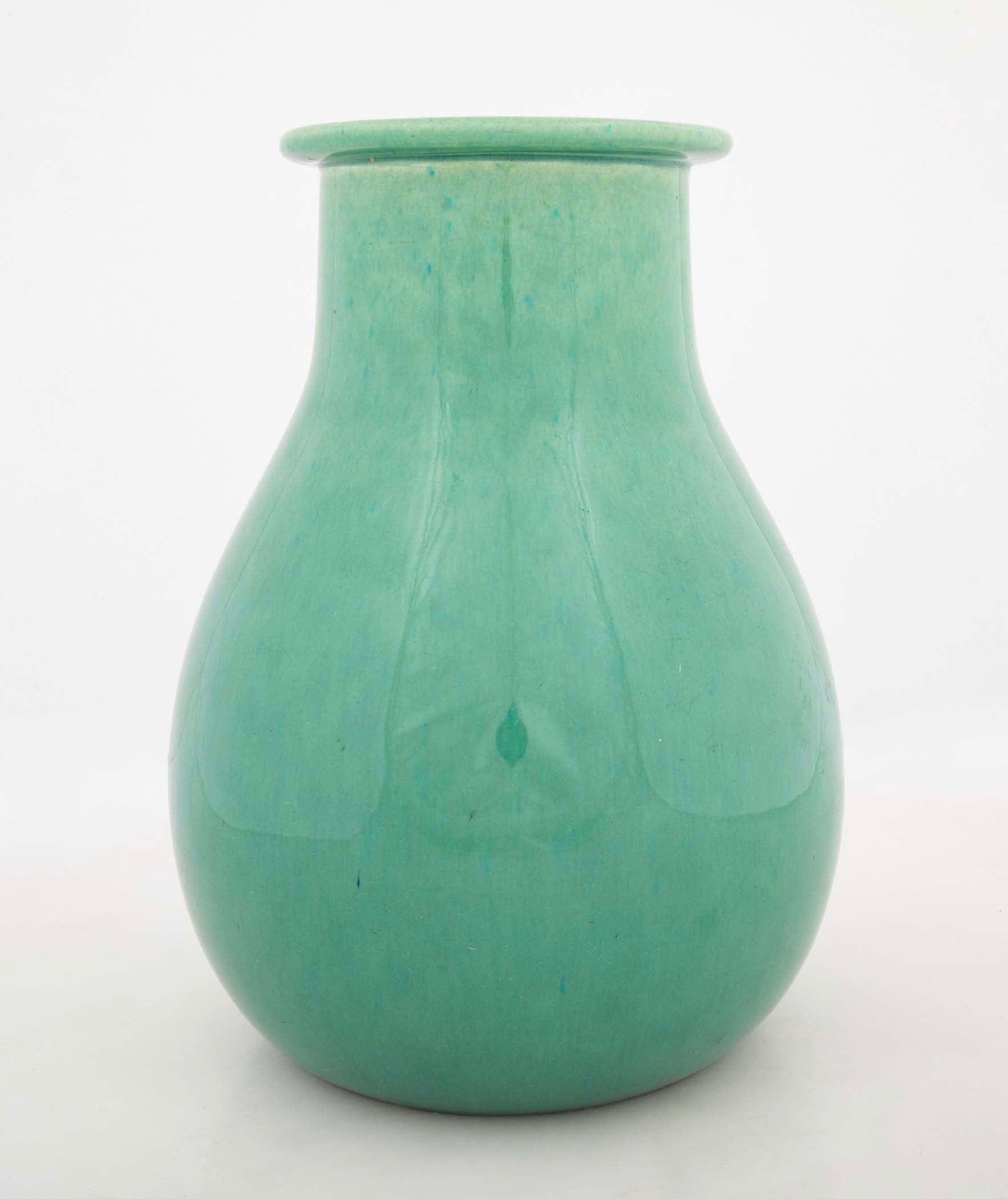 A Sevres Apple Green Glazed Ceramic Vase by Paul Millet