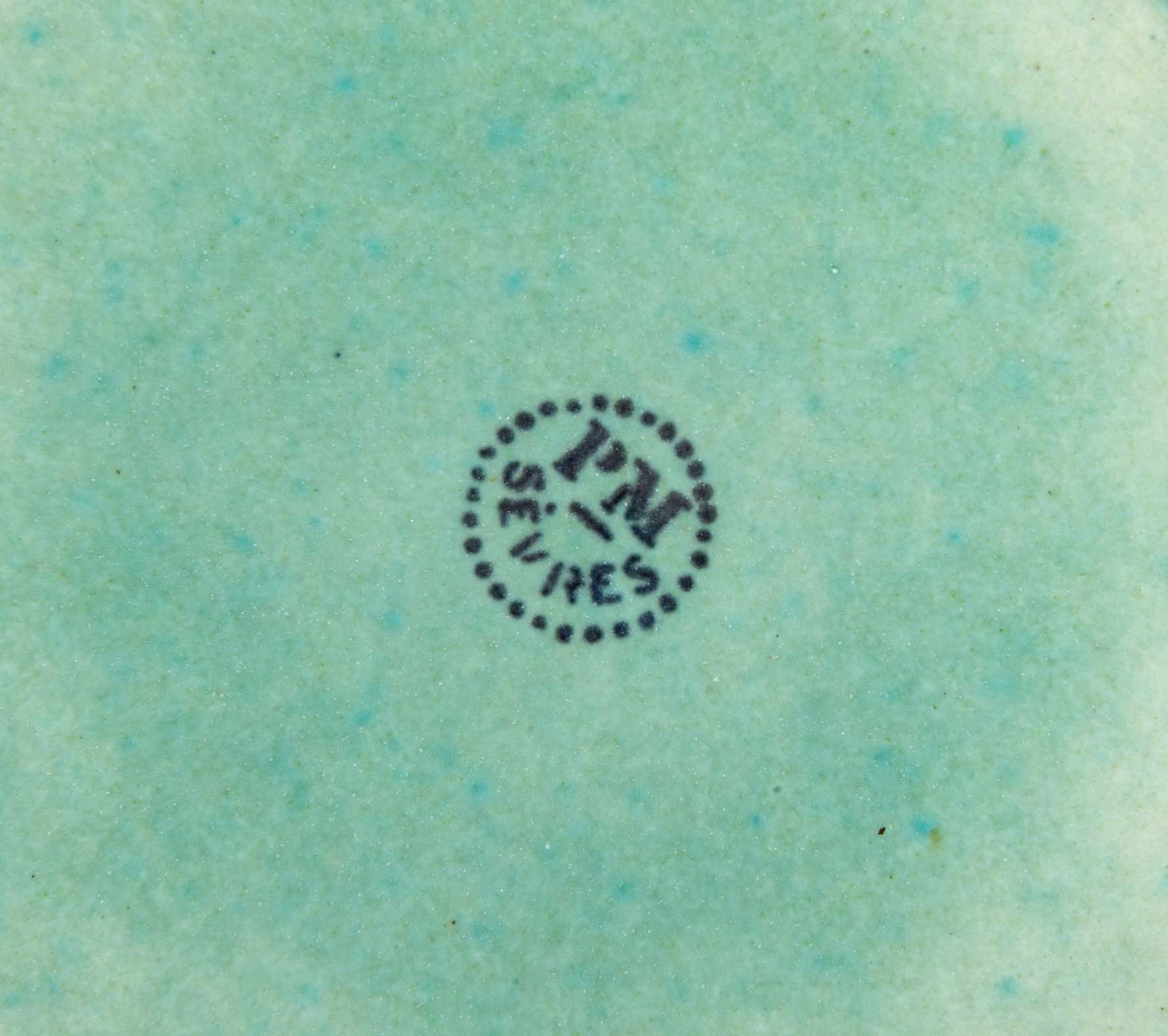 A Sevres Apple Green Glazed Ceramic Vase by Paul Millet