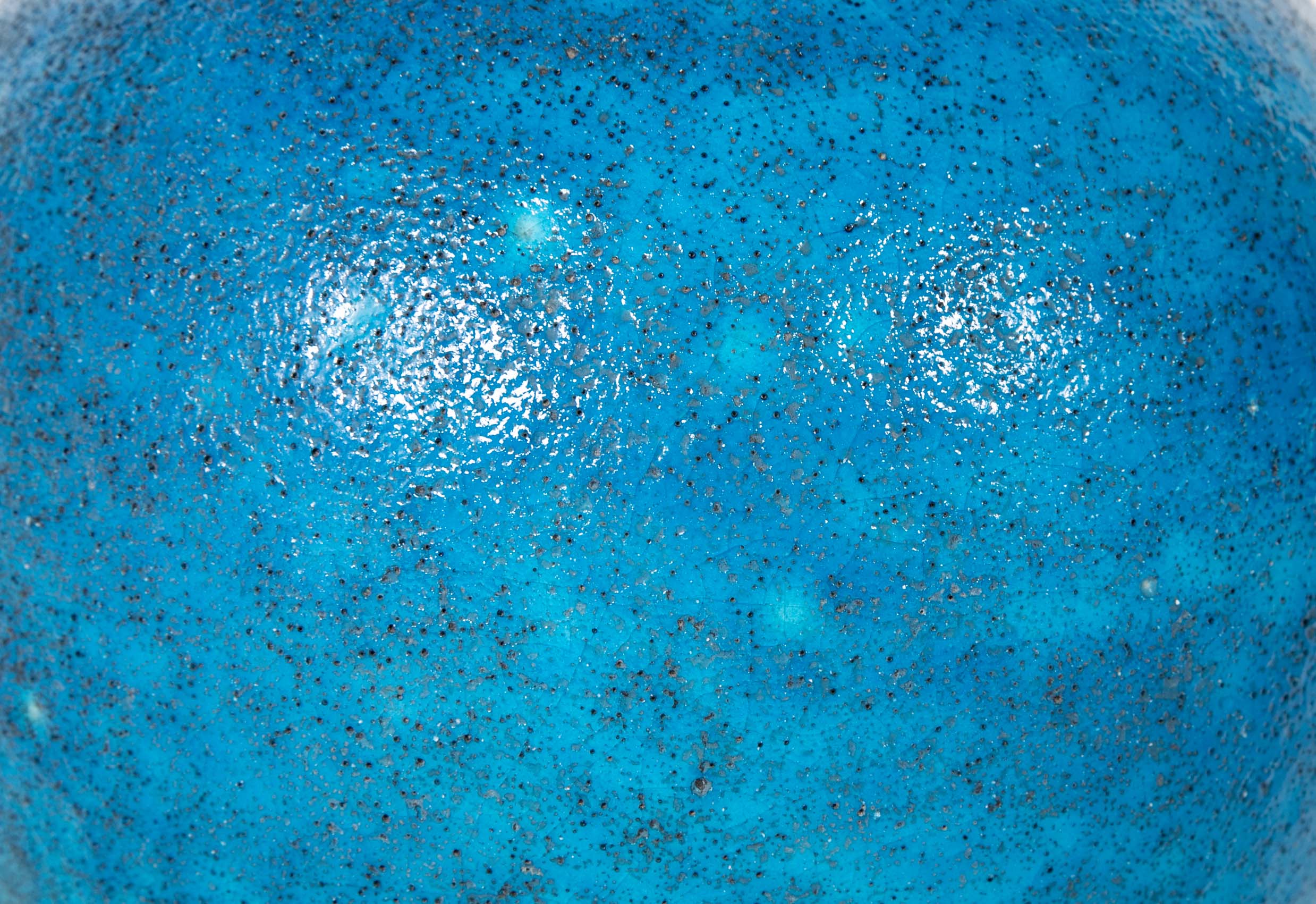 Edmond Lachenal Blue Crackled Enamel Glazed Ball Vase