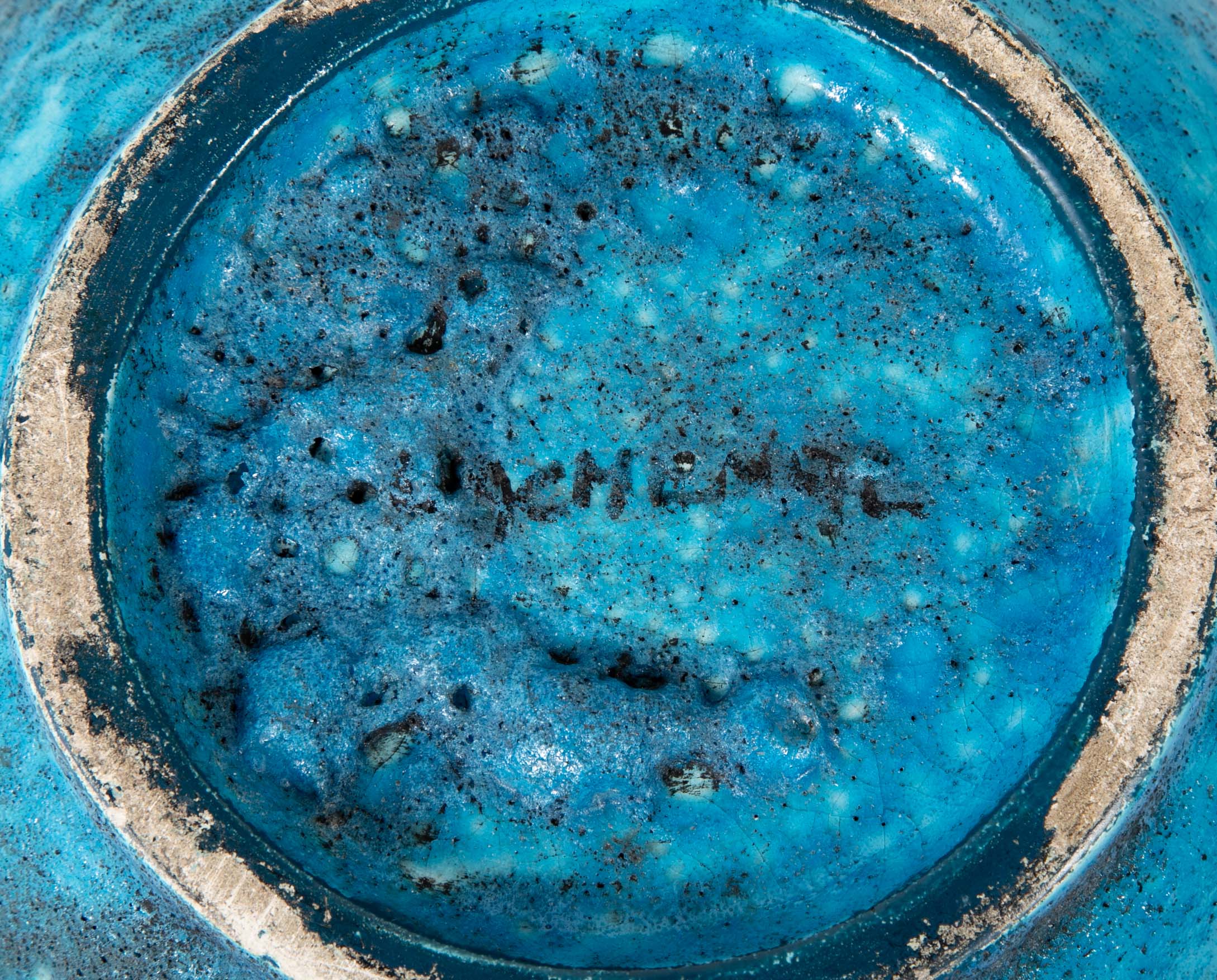 Edmond Lachenal Blue Crackled Enamel Glazed Ball Vase