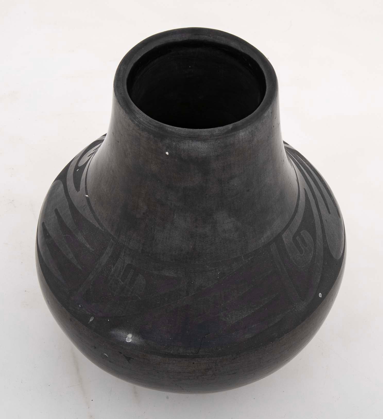 Lupita Vigil Martinez Pueblo Blackware Vase with Birds