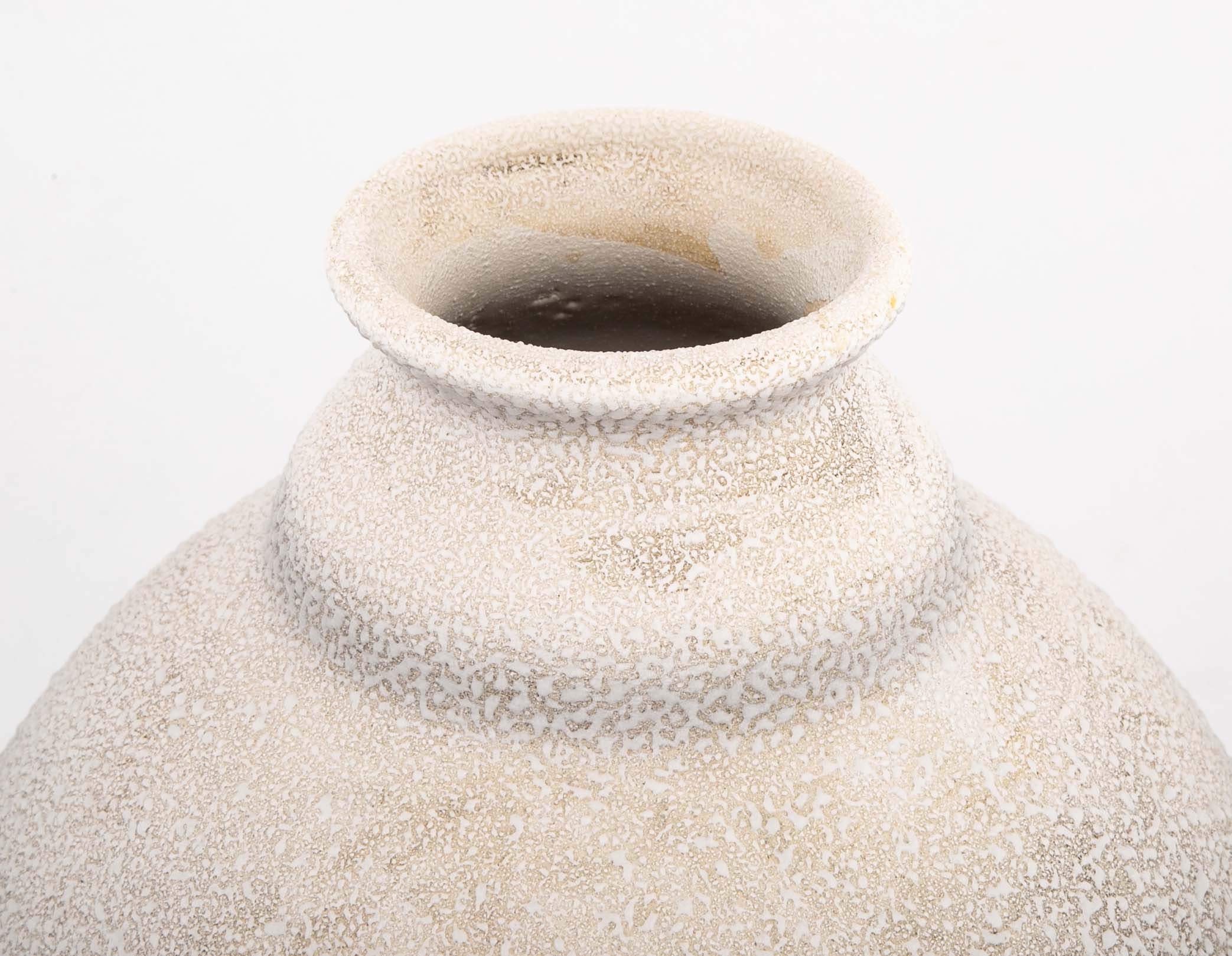 A Vinsare Ochre Gray Ovoid Ceramic Vase Manufactured in Sevres